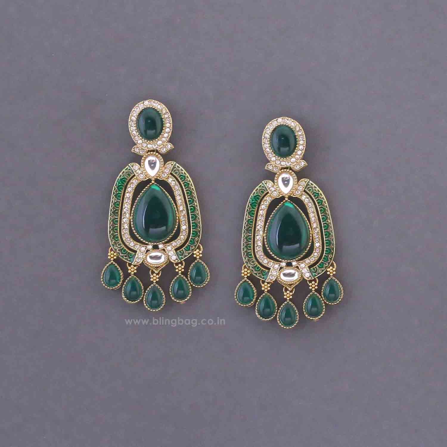 Emerald Pranali Danglers - Image 2