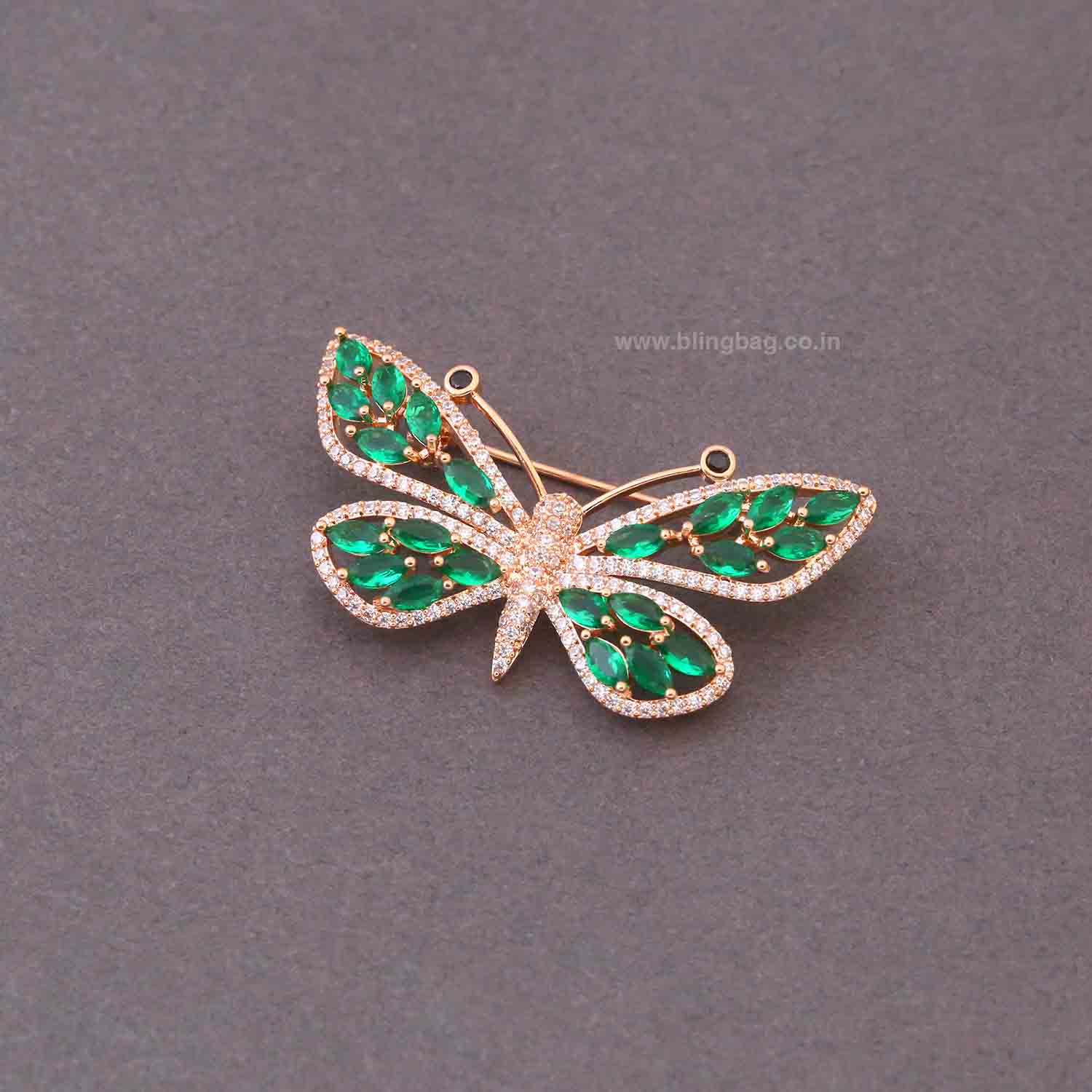 Emerald Prism Butterfly Brooch - Image 4