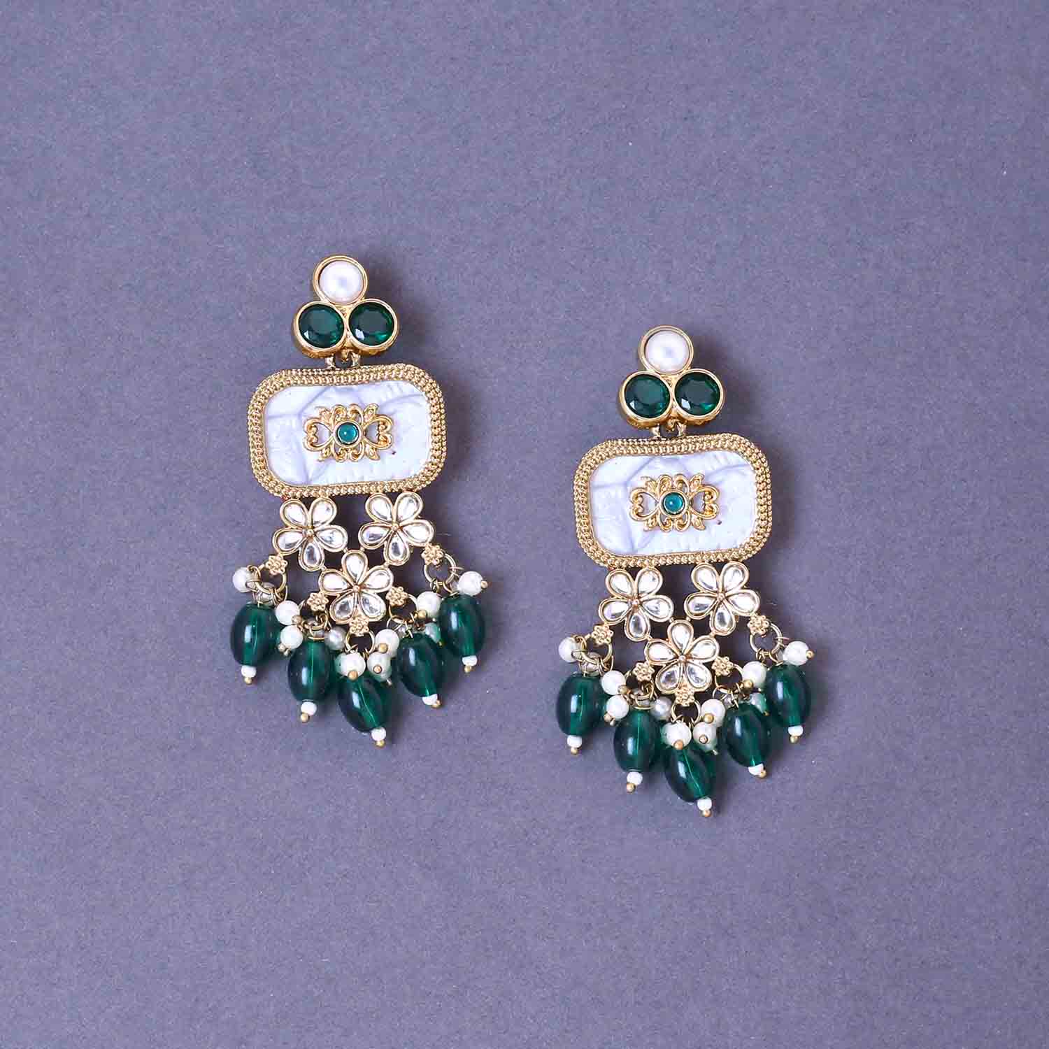 Emerald Ratira Danglers - Image 3