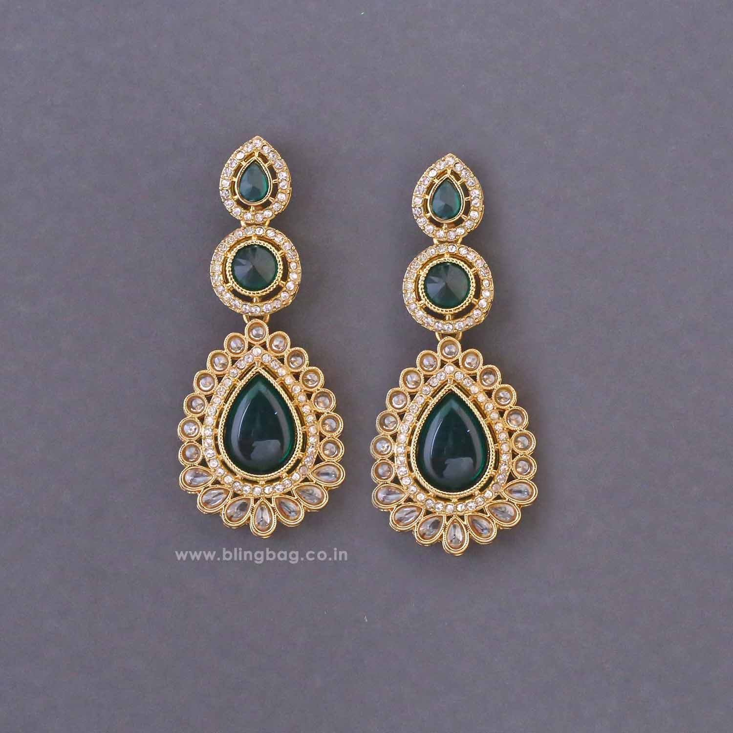 Emerald Reshma Danglers - Image 2