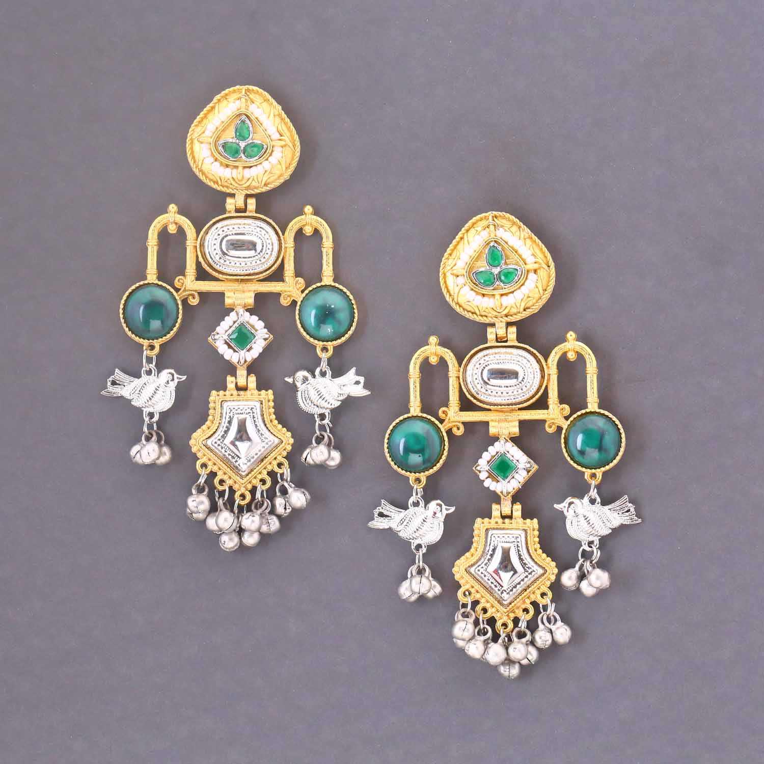 Emerald Ridhanya Oxidised Jhumkis - Image 2