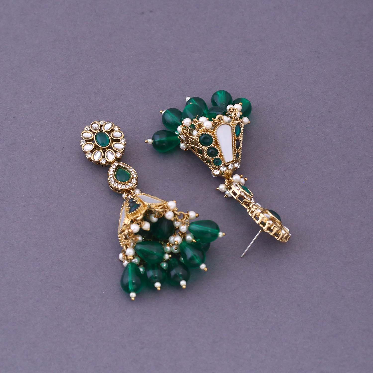 Emerald Ritika Jhumkis - Image 4