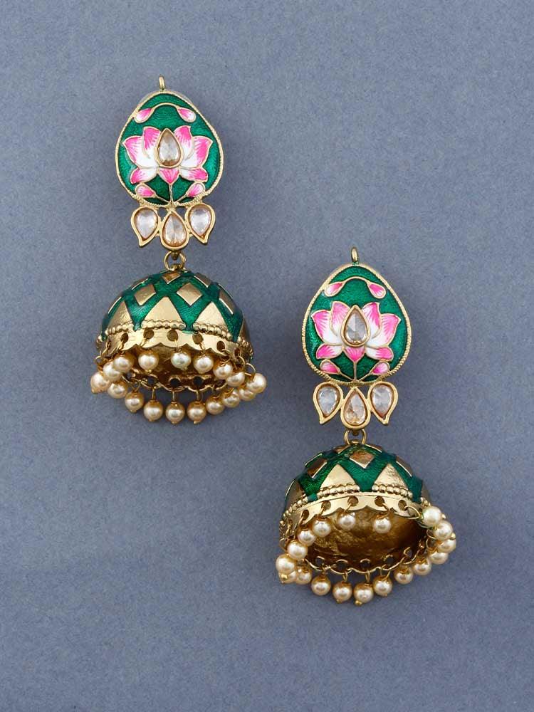 Emerald Rudra Jhumkis - Image 3