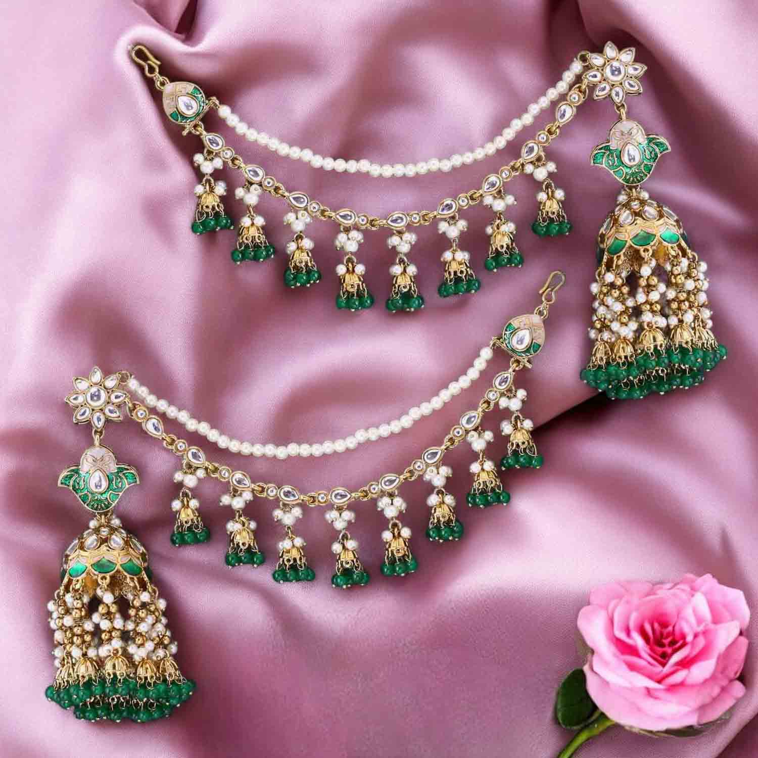Emerald Safah Sahara Jhumkis