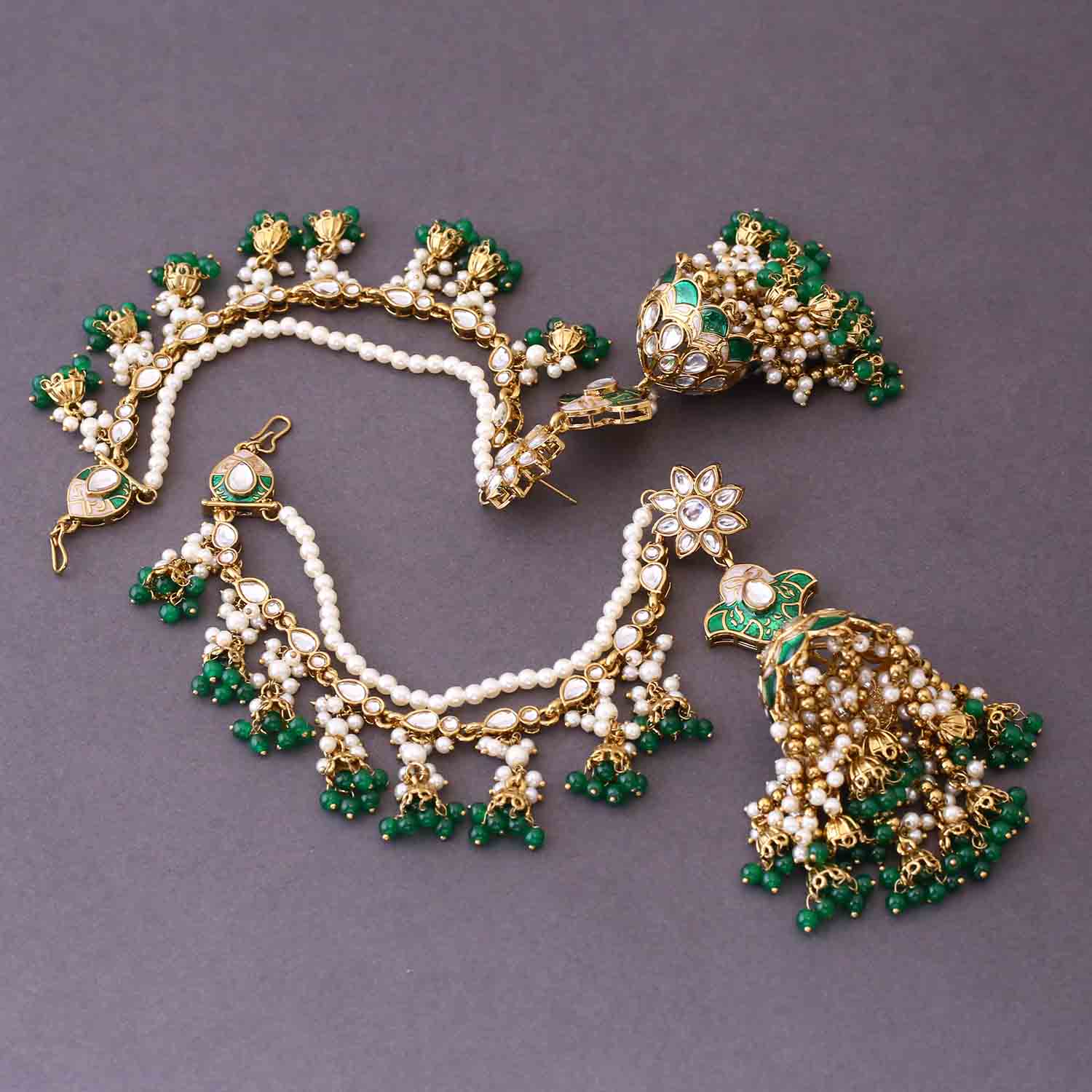 Emerald Safah Sahara Jhumkis - Image 3