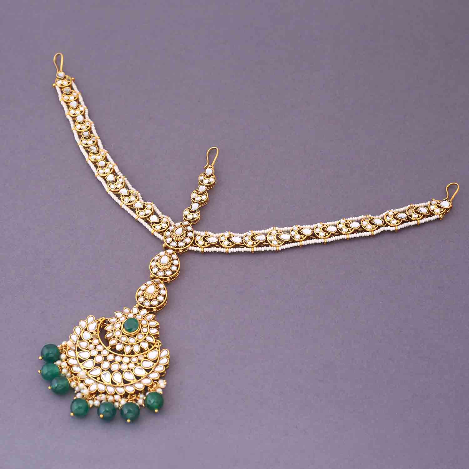 Emerald Saiyani Bridal Jewellery Set - Image 5