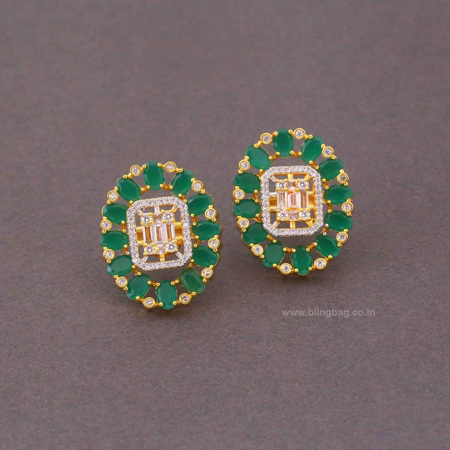Emerald Sanna Zirconia Studs - Image 3