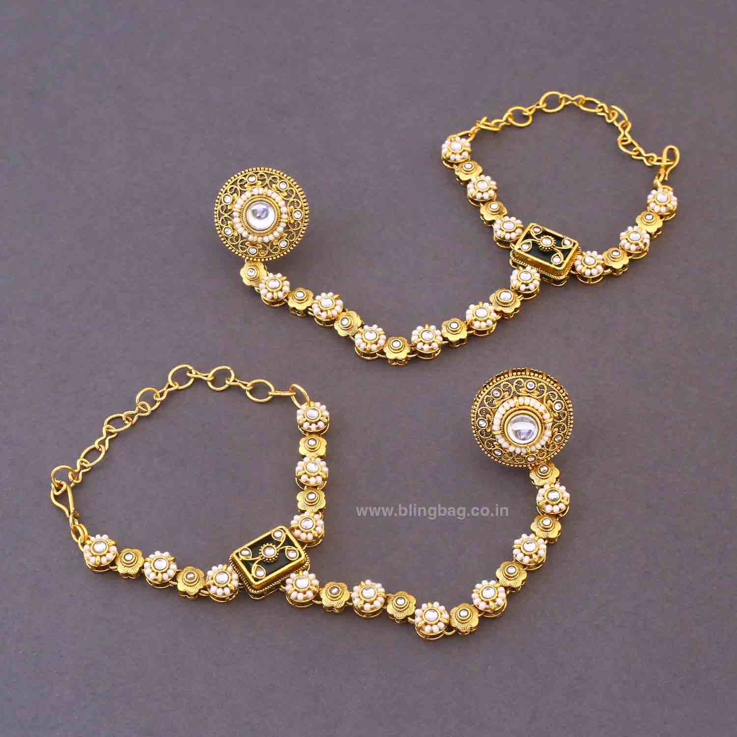 Emerald Sannidhi Kundan Bridal Jewellery Set - Image 8