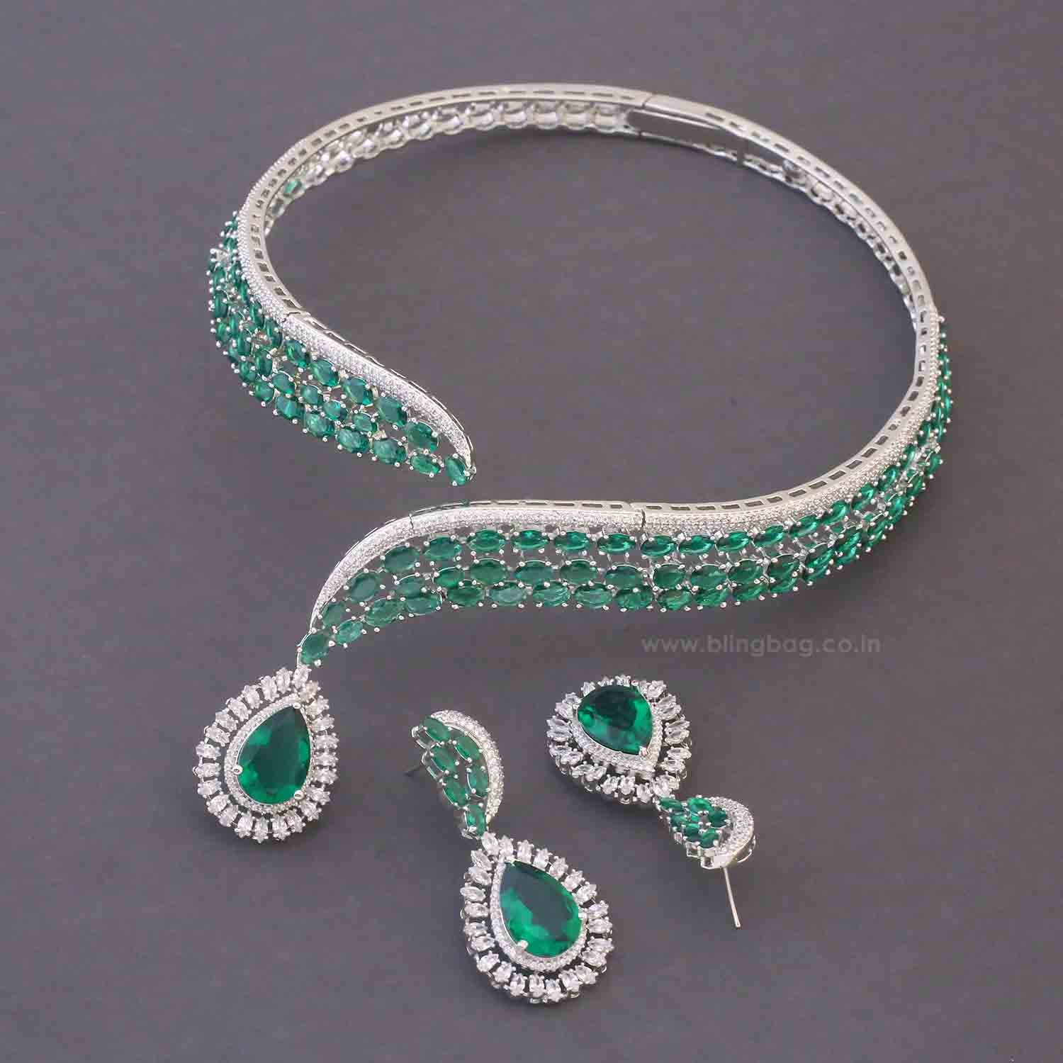 Emerald Seren Hasli Zirconia Jewellery Set - Image 5
