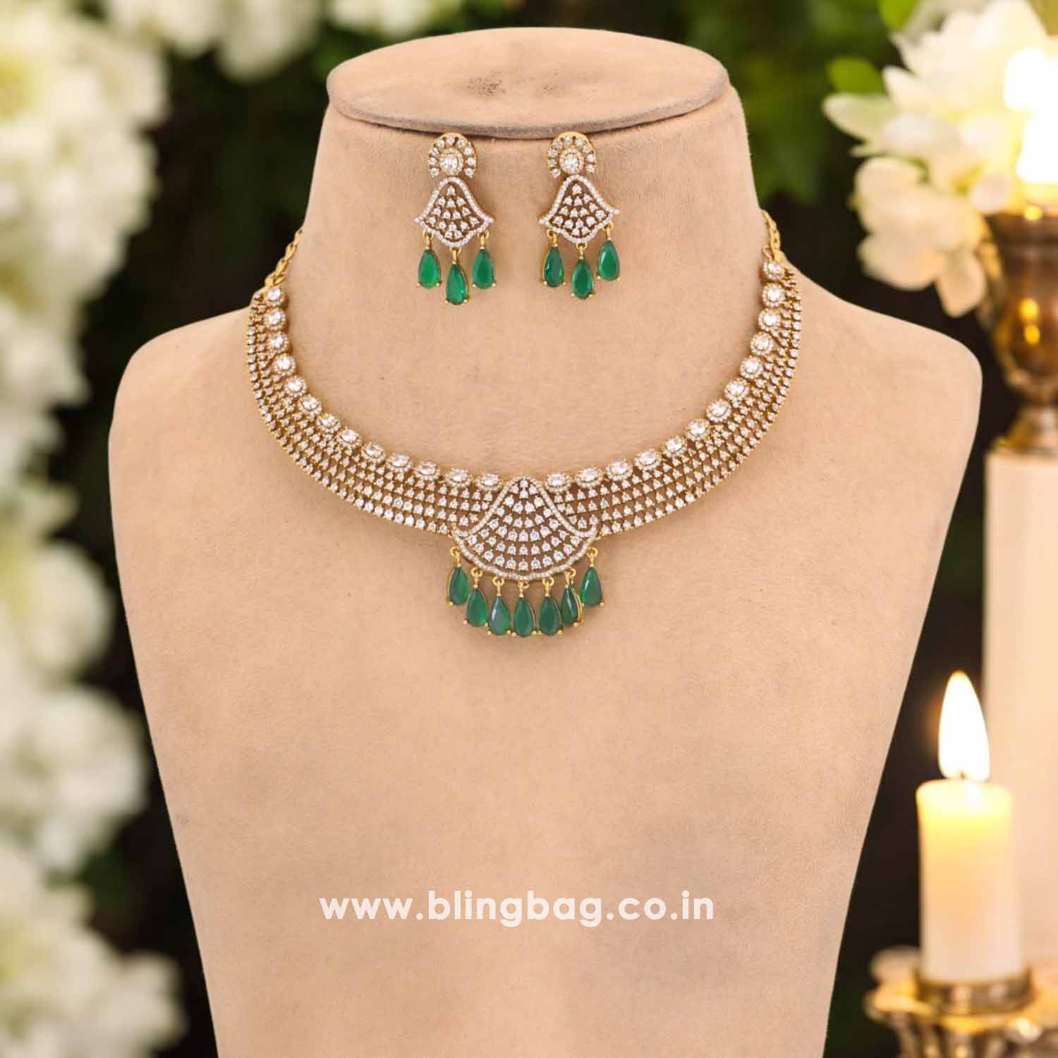 Emerald Tarini Hasli Victorian Jewellery Set - New Arrival - Image 3