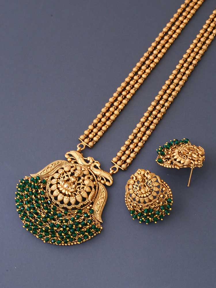 Emerald Uma Temple Jewellery Set - New Arrival - Image 4