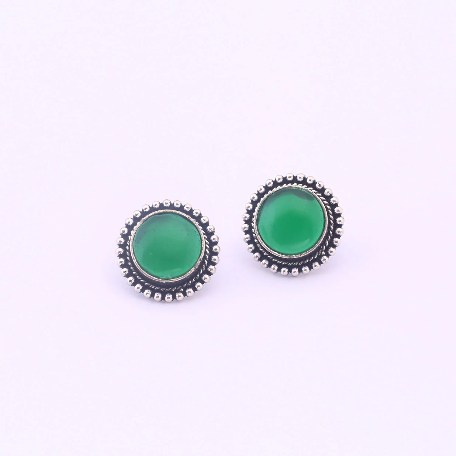 Emerald Umina Oxidised Studs - Image 2
