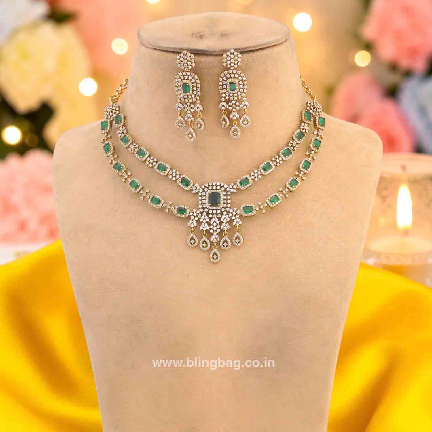 Emerald Uvena Victorian Jewellery Set- New Arrivals - Image 3