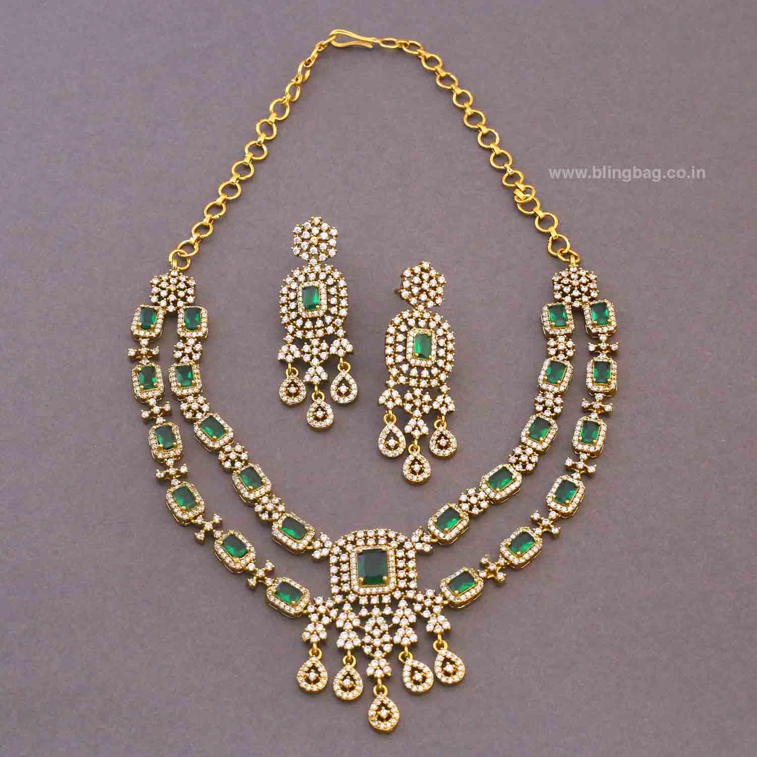 Emerald Uvena Victorian Jewellery Set- New Arrivals - Image 4