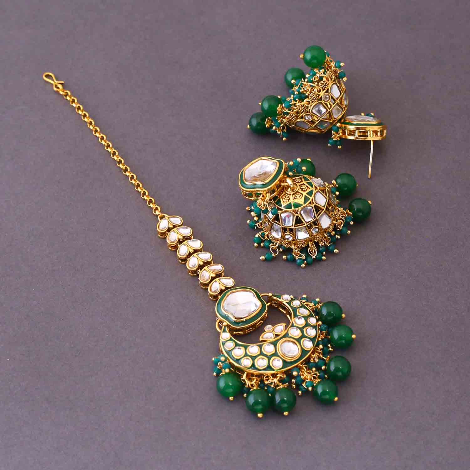 Emerald Vasant Maang Tikka Set - Image 4