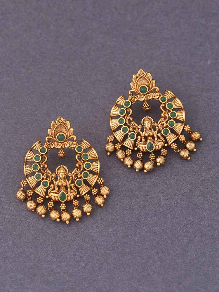 Emerald Vidyashree Temple Danglers - Image 2