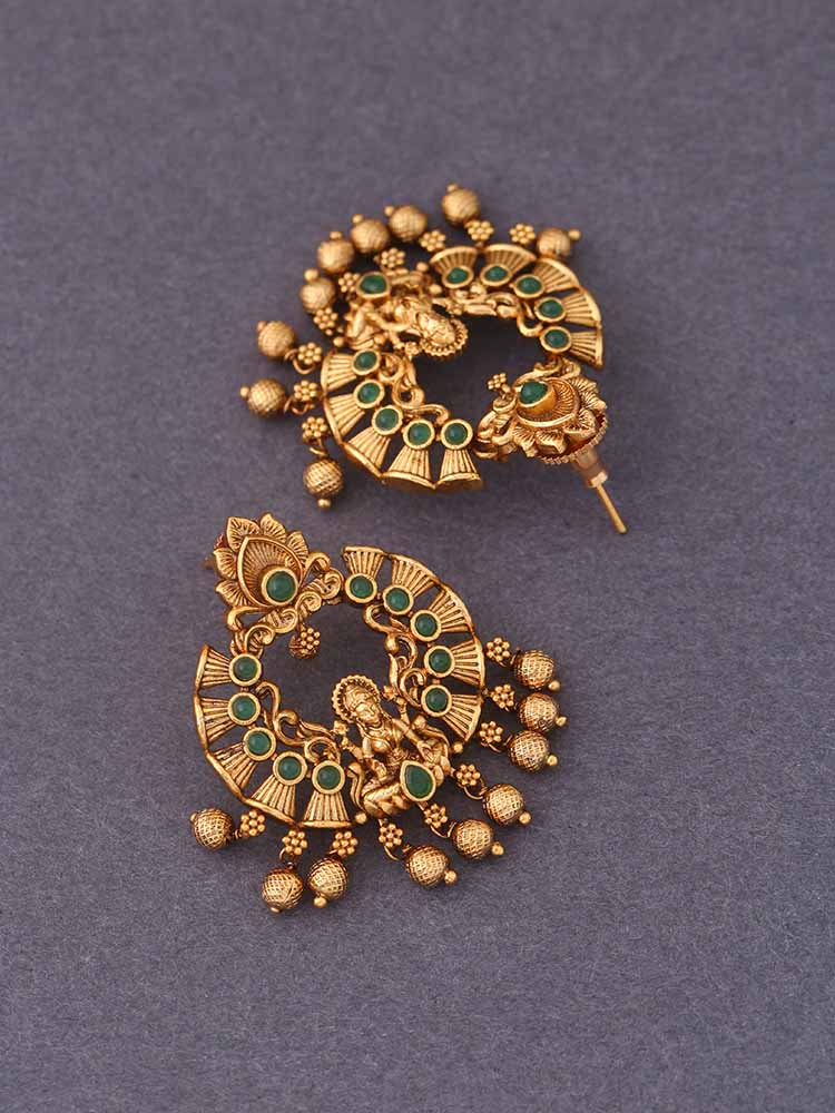 Emerald Vidyashree Temple Danglers - Image 3