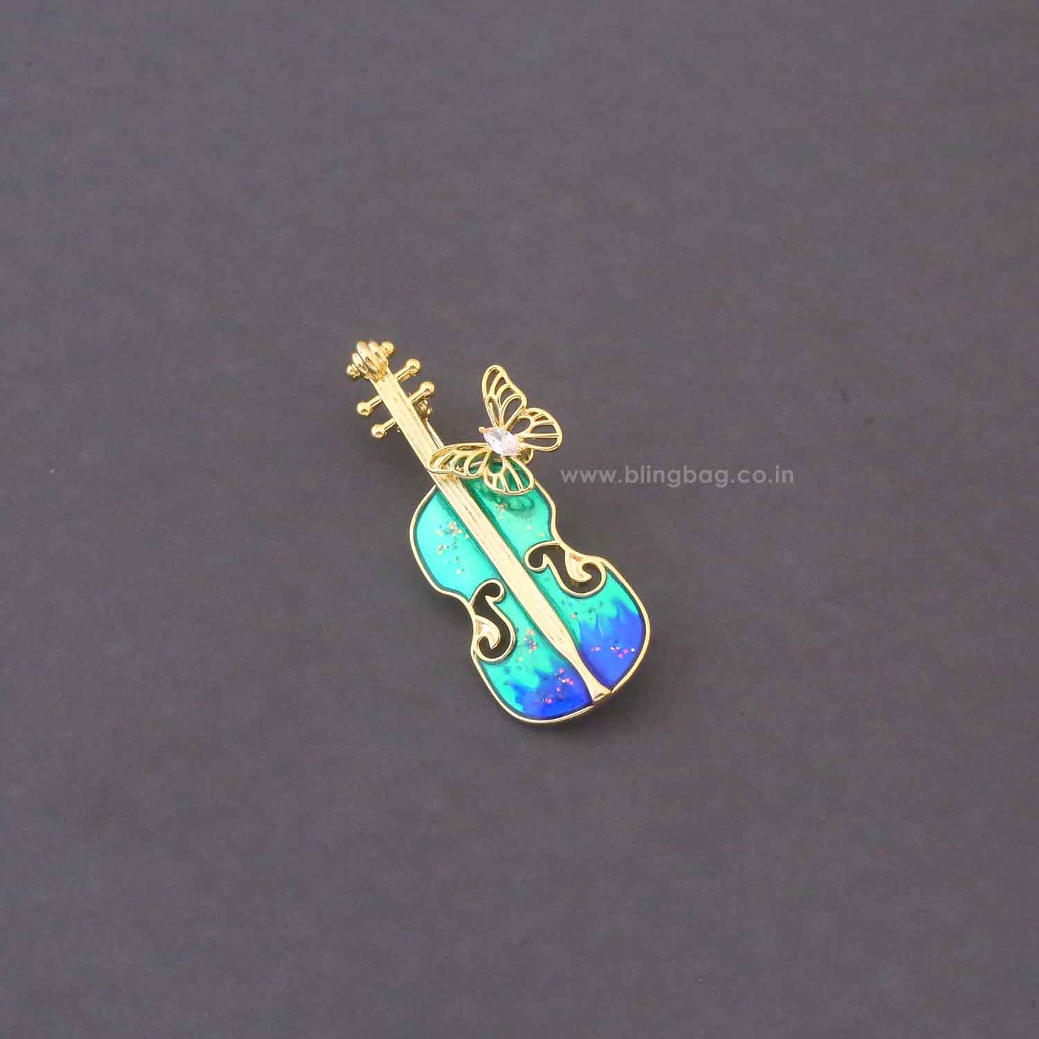 Multicolor Violin Brooch - Image 4