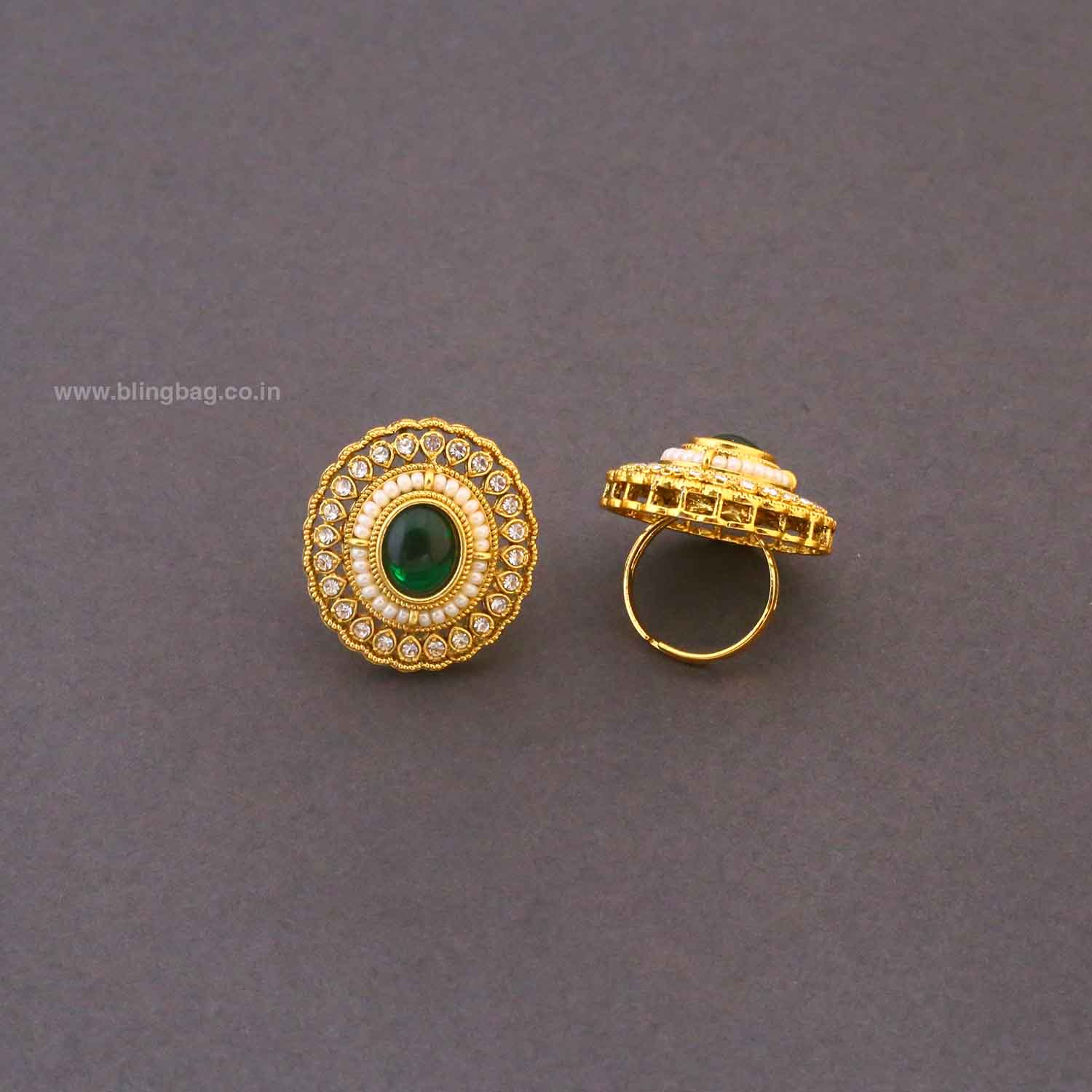 Emerald Vrishaliya Bridal Jewellery Set - Image 7