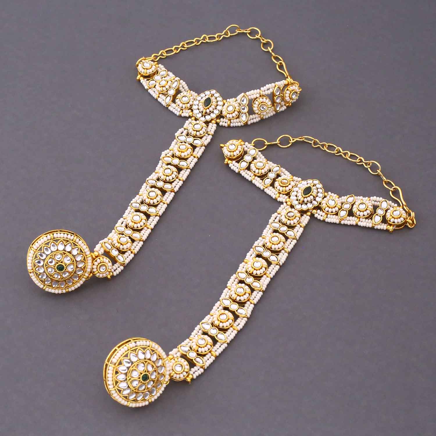 Emerald Yamika Kundan Bridal Jewellery Set - Image 8