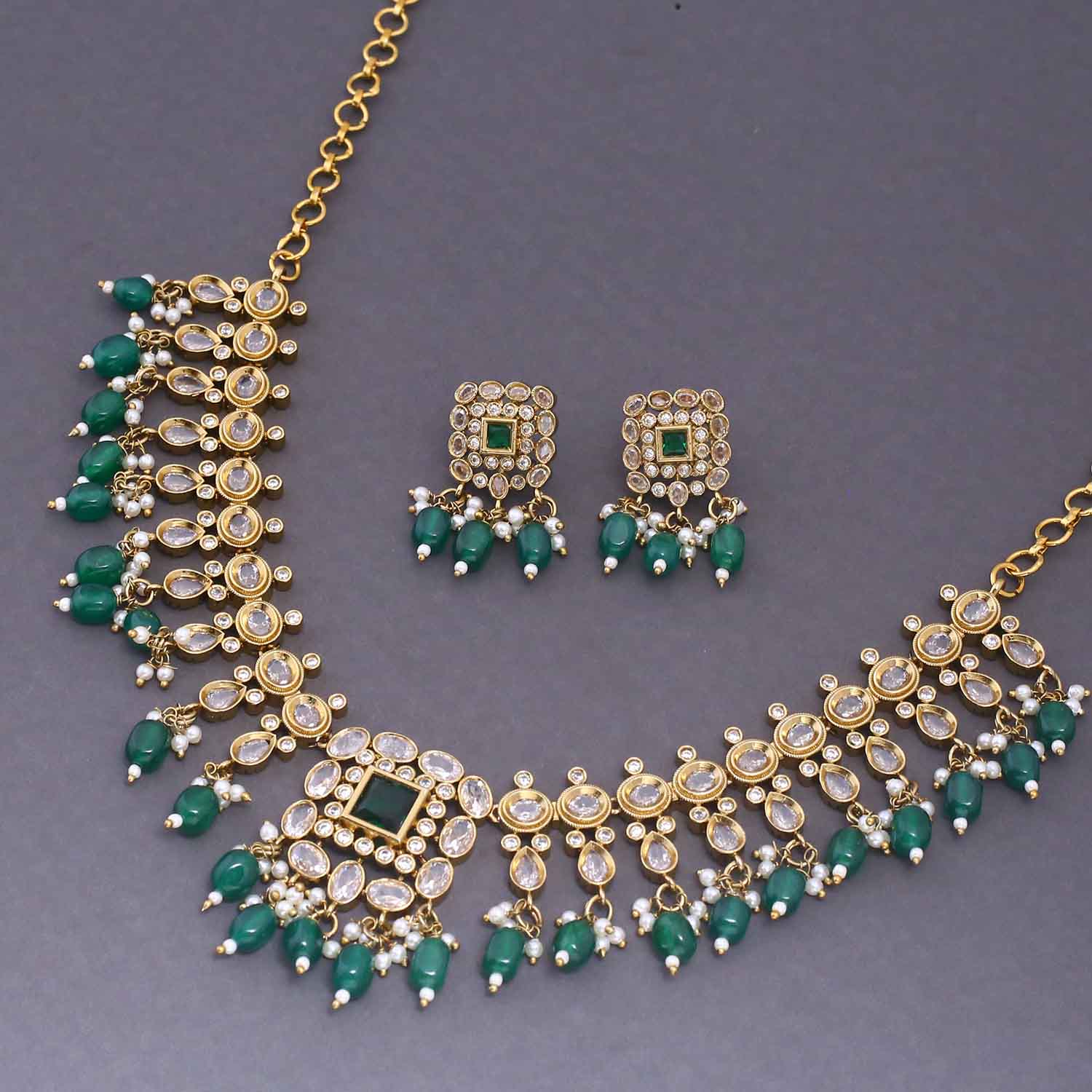 Emerald Yuska Victorian Jewellery Set - New Arrival - Image 3