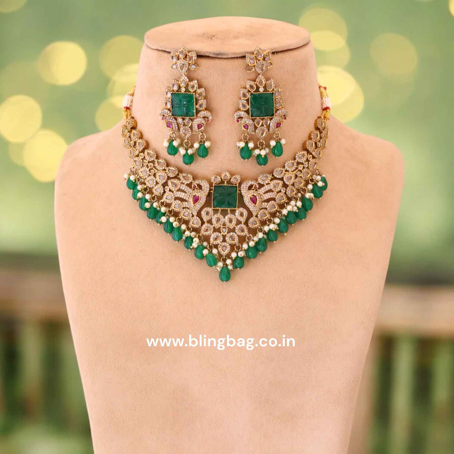 Emerald Zaraana Victorian Jewellery Set- New Arrival - Image 2