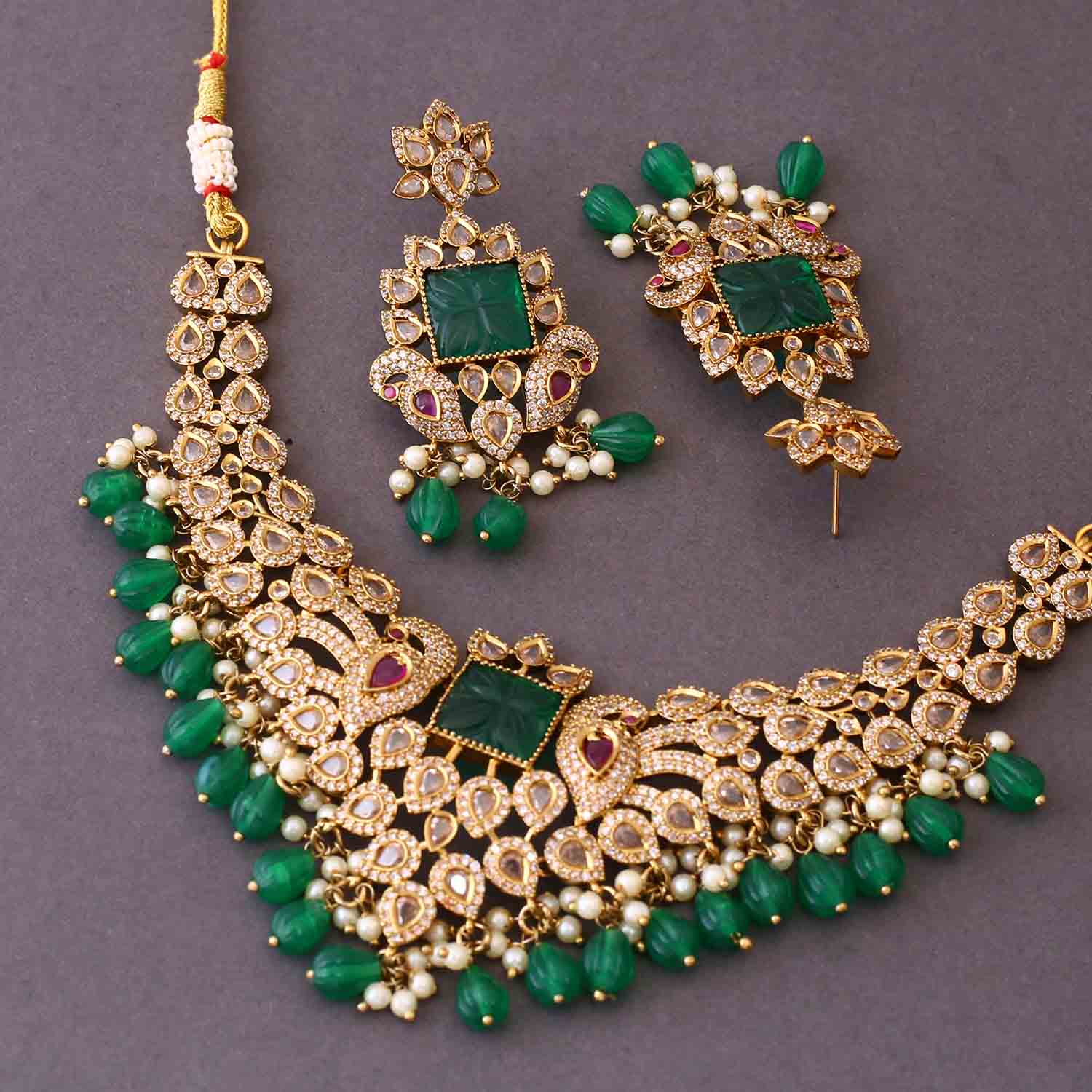 Emerald Zaraana Victorian Jewellery Set- New Arrival - Image 4