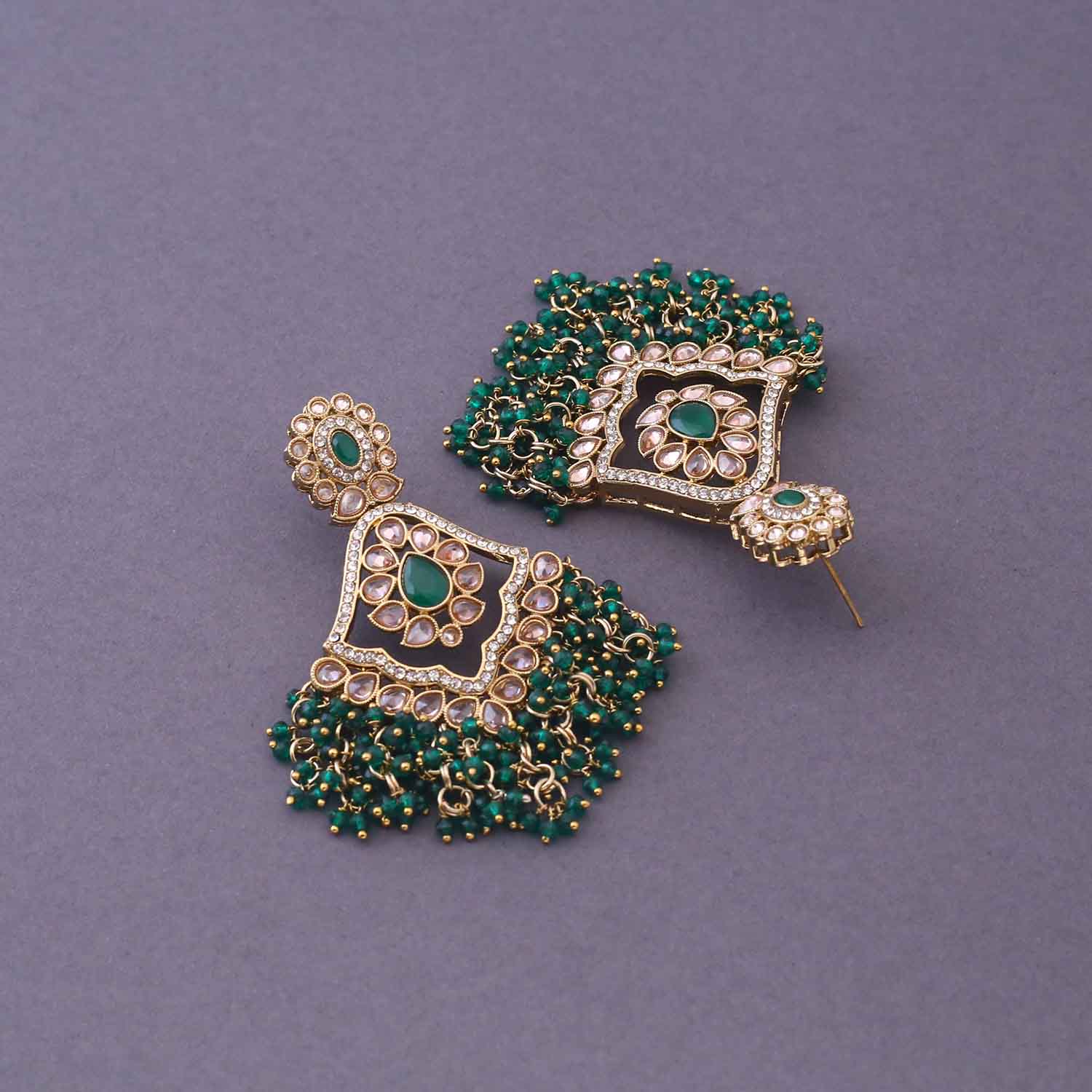 Emerald Zarna Danglers - Image 4