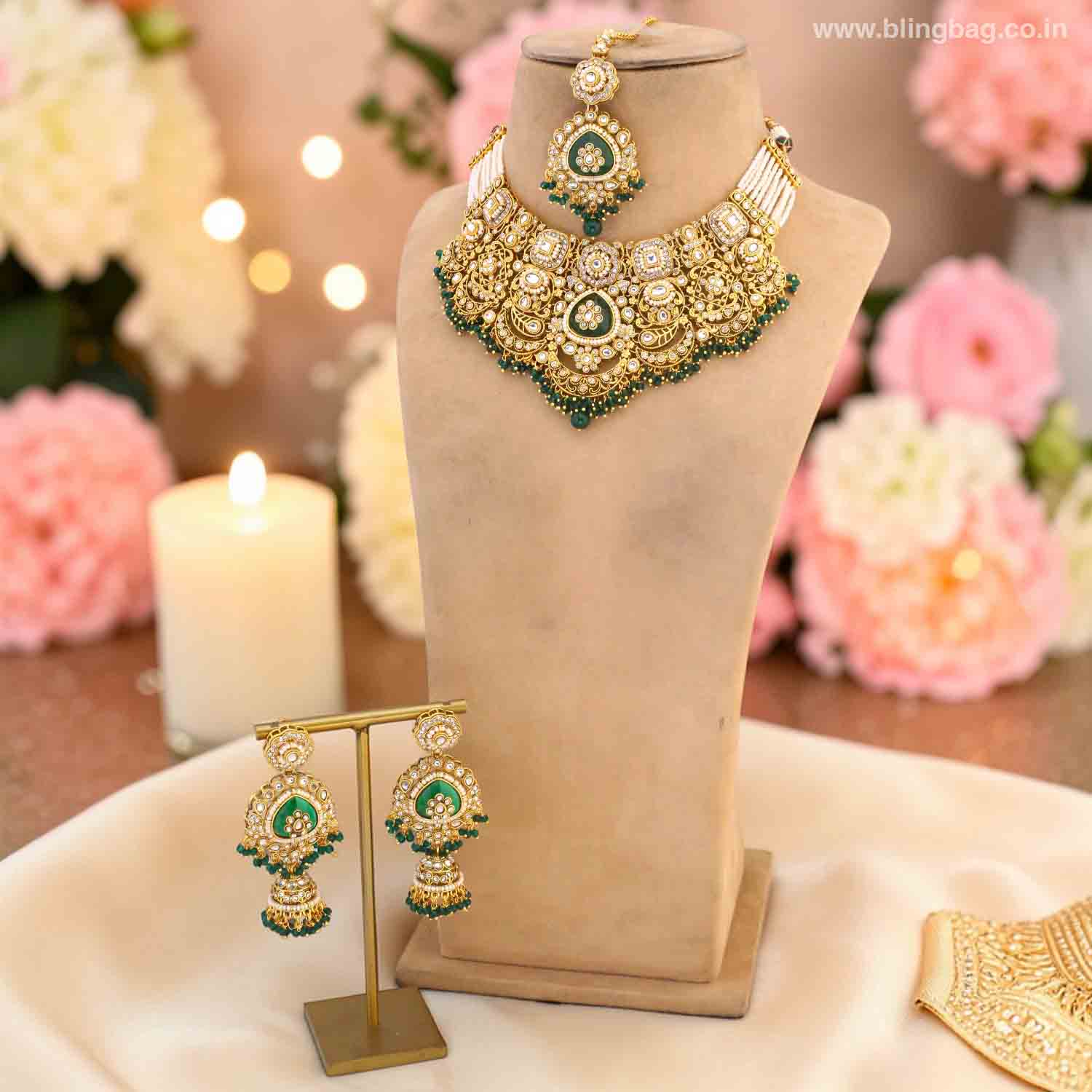 Emerald Zayyani Bridal Jewellery Set - Image 2