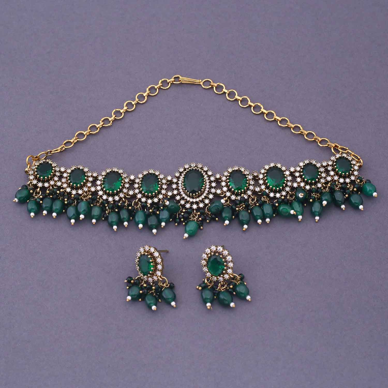 Emerald Zefira Victorian Jewellery Set - New Arrival - Image 3