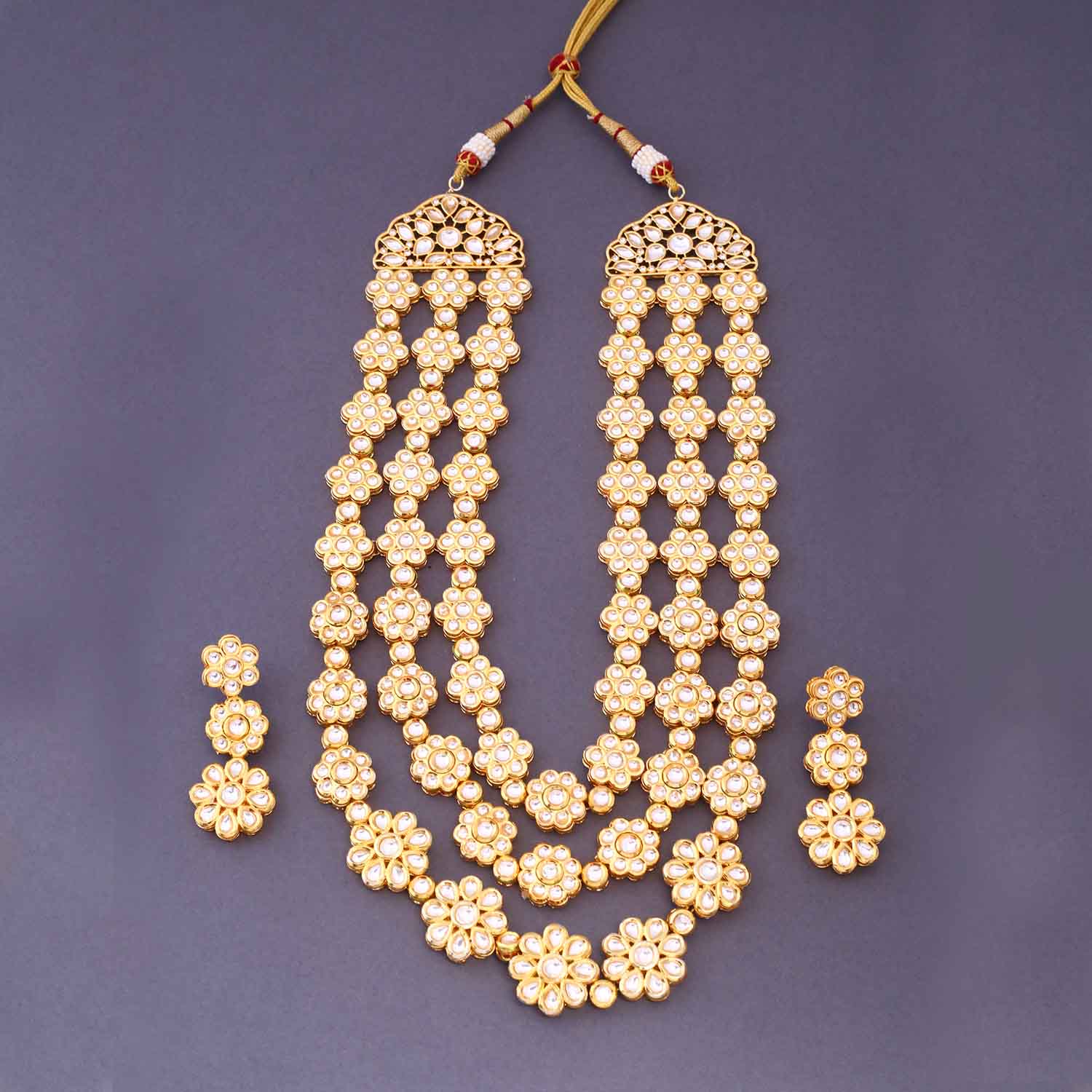 Golden Aabheri Kundan Jewellery Set - Image 3