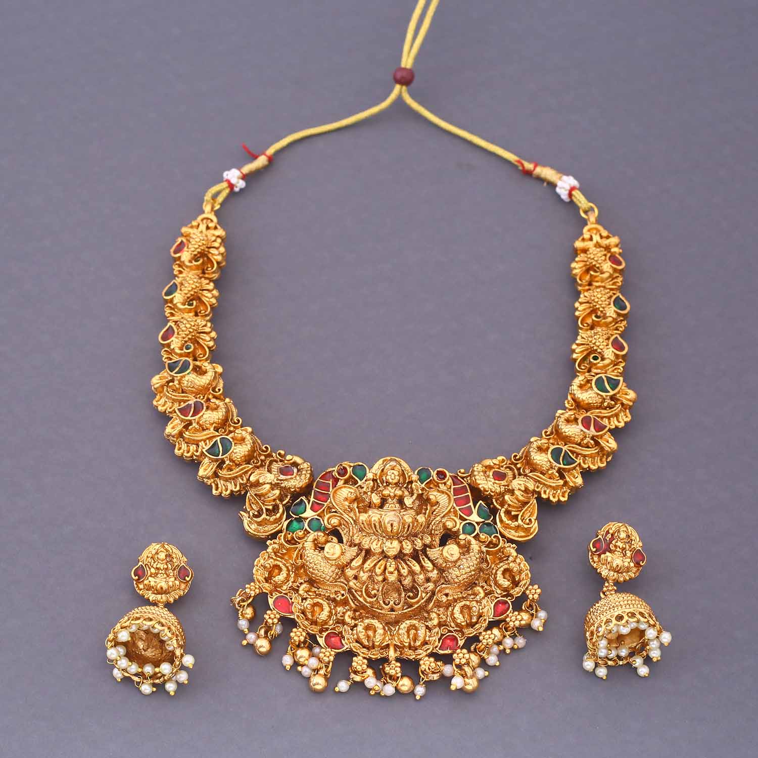 Golden Aalayaa Hasli Temple Jewellery Set - New Arrival - Image 3