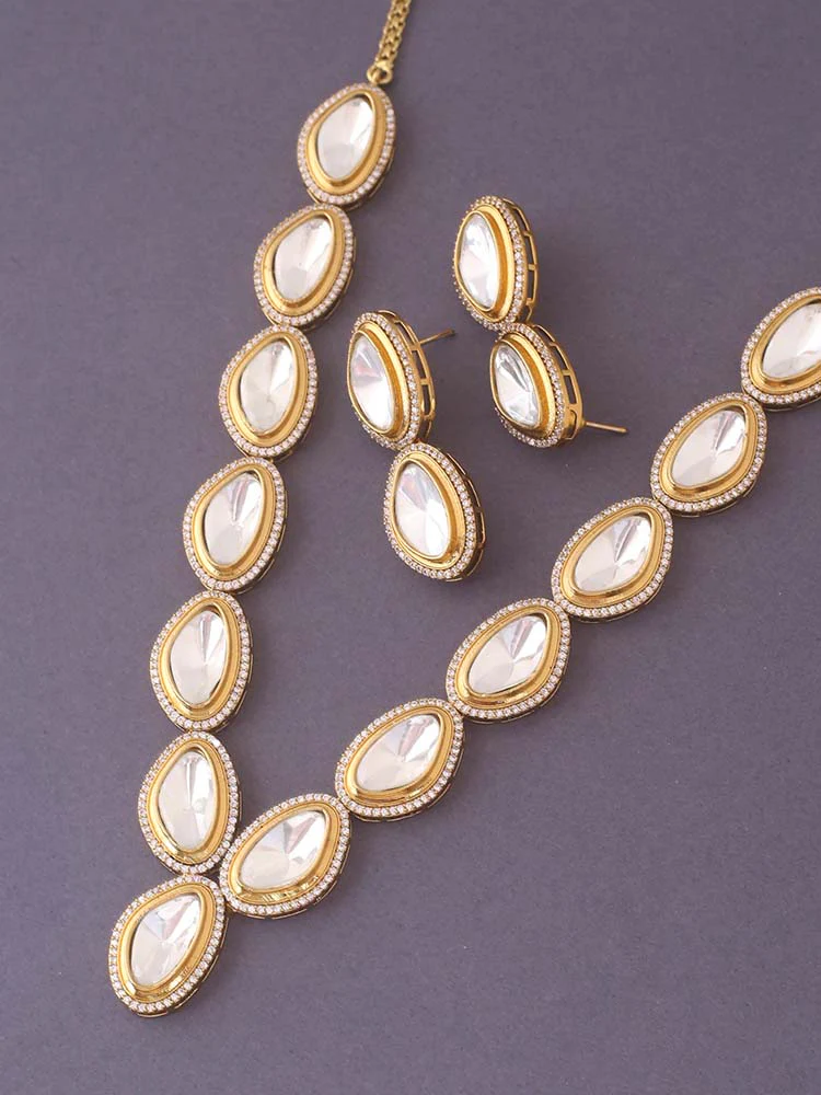 Golden Adly Zirconia Jewellery Set - Image 4