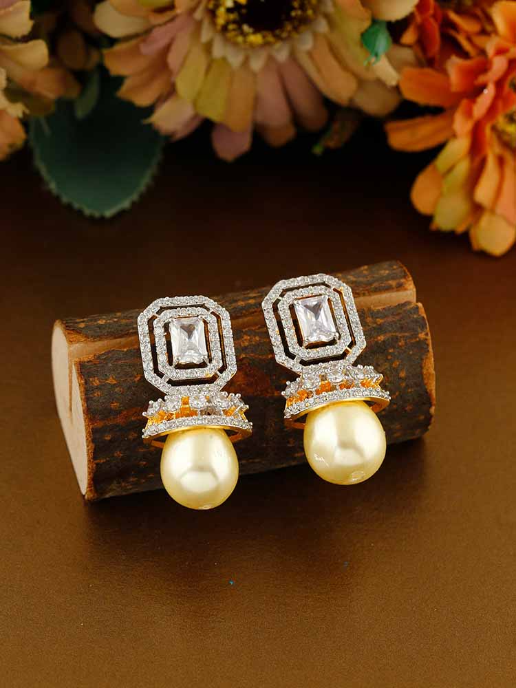 Golden Alexis Zirconia Studs