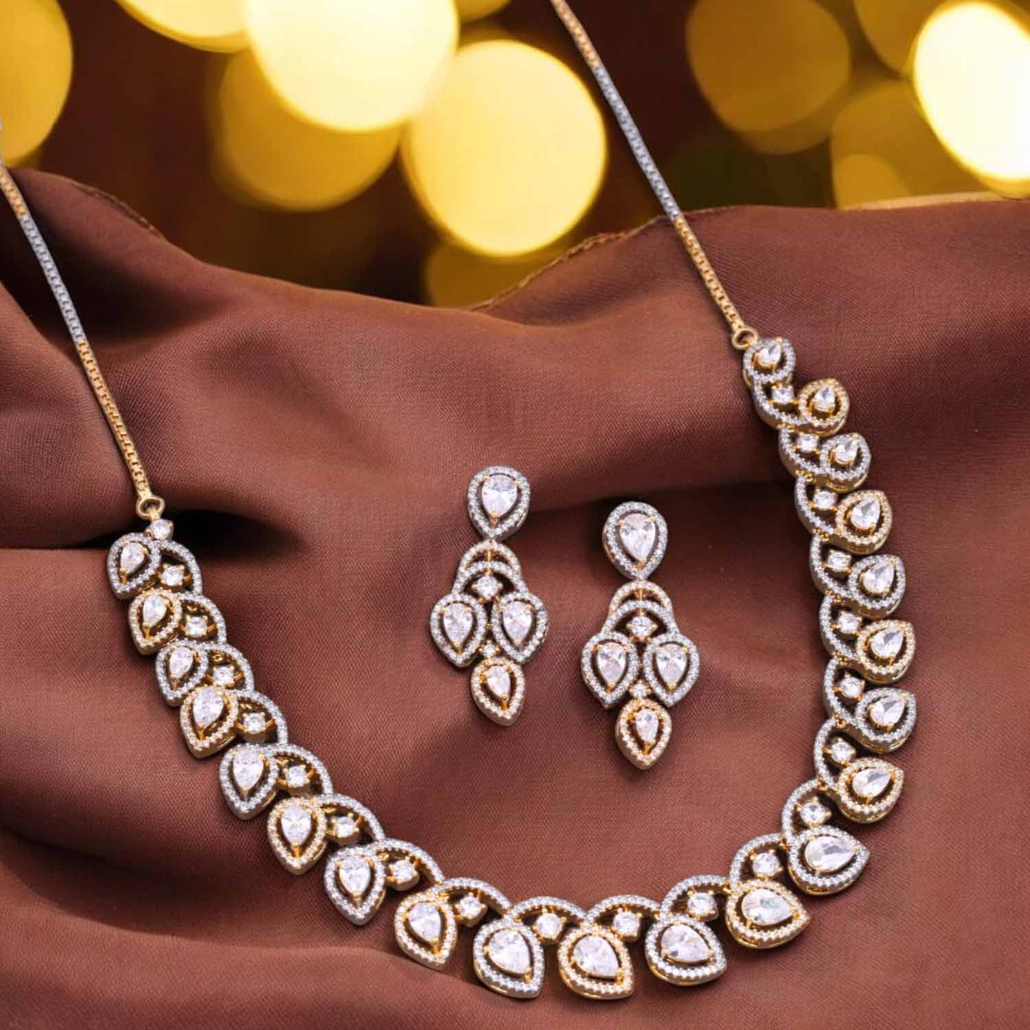 Golden Alisha Zirconia Jewellery Set