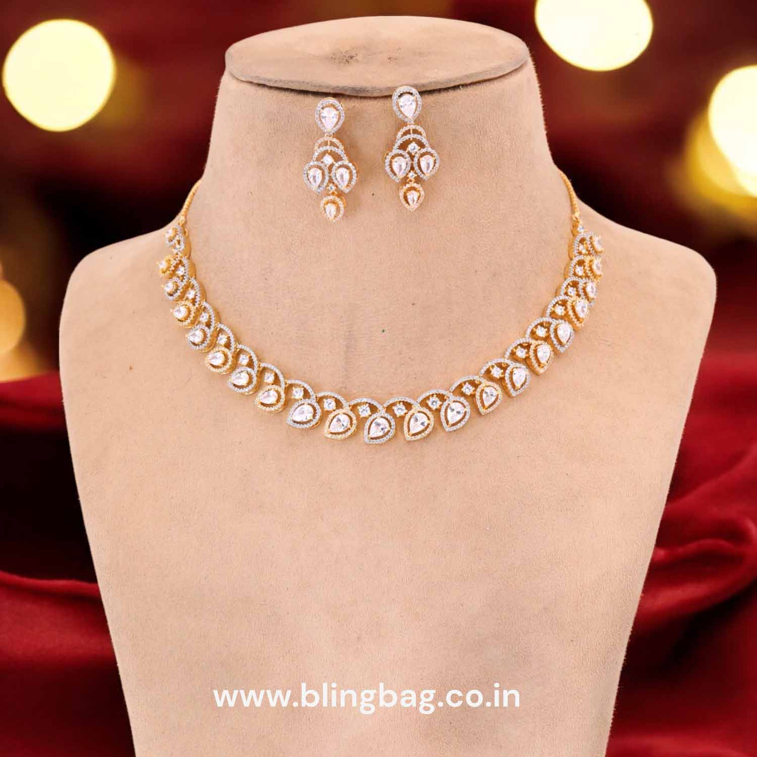 Golden Alisha Zirconia Jewellery Set - Image 2