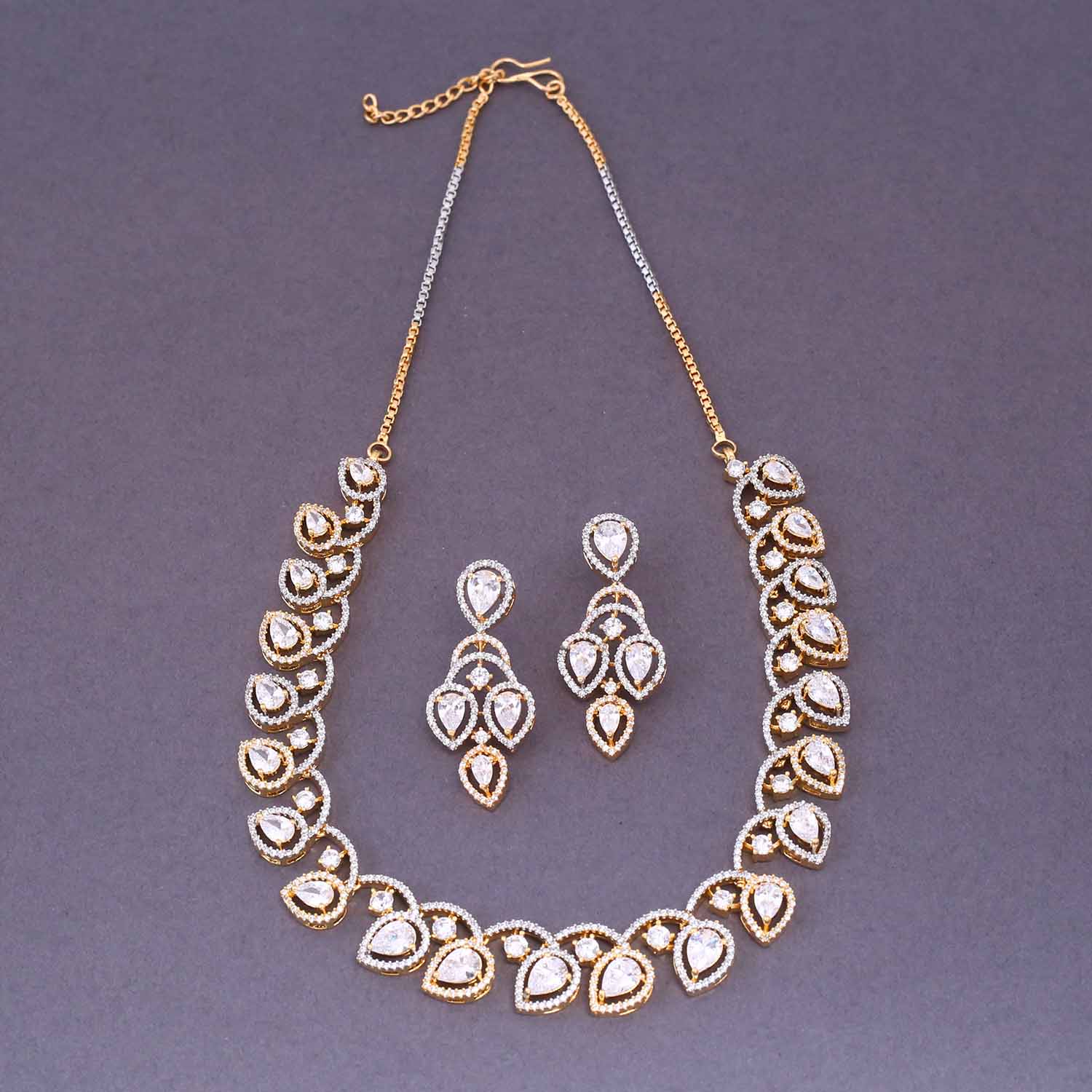 Golden Alisha Zirconia Jewellery Set - Image 3