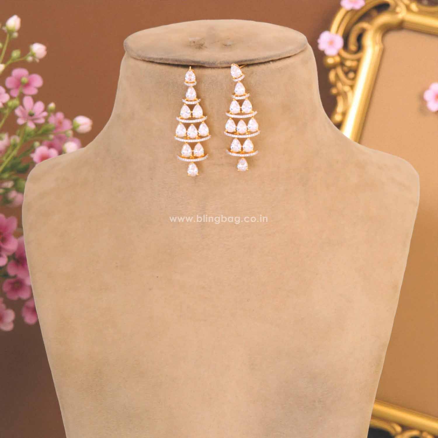 Golden Alla Hasli Zirconia Jewellery Set - Image 4