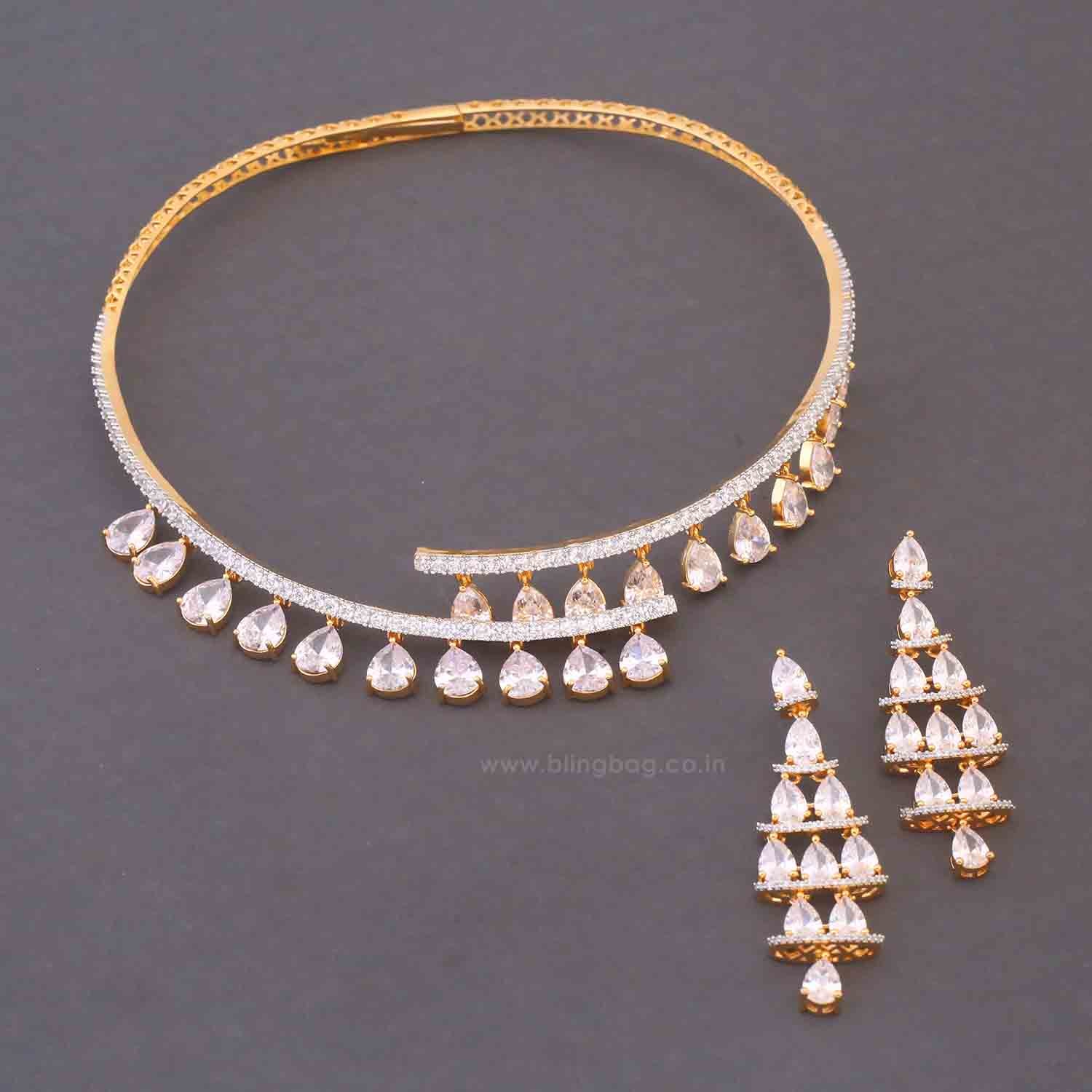 Golden Alla Hasli Zirconia Jewellery Set - Image 5