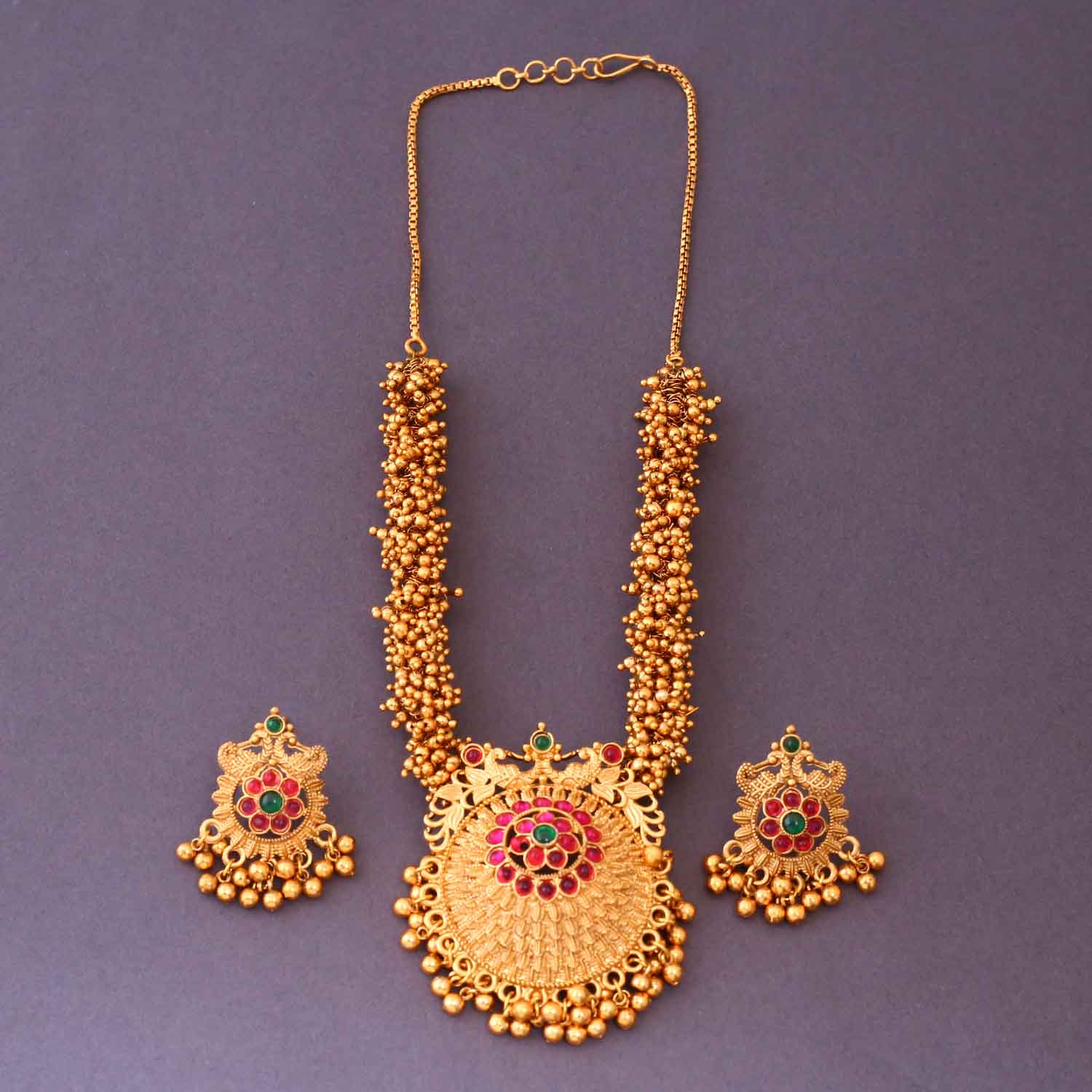Golden Arunima Antique Jewellery Set - New Arrival - Image 3