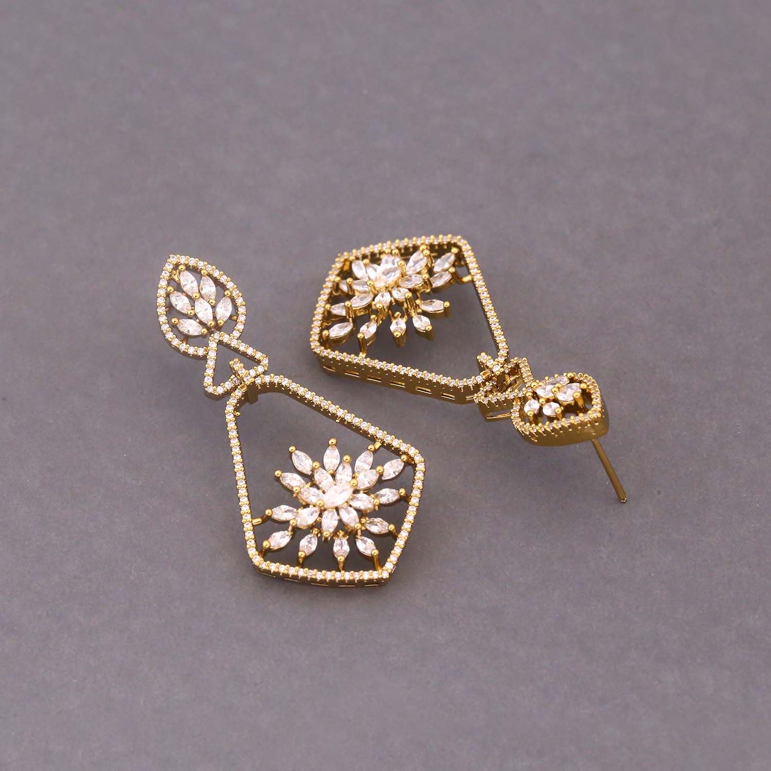 Golden Ayzal Zirconia Danglers - Image 3