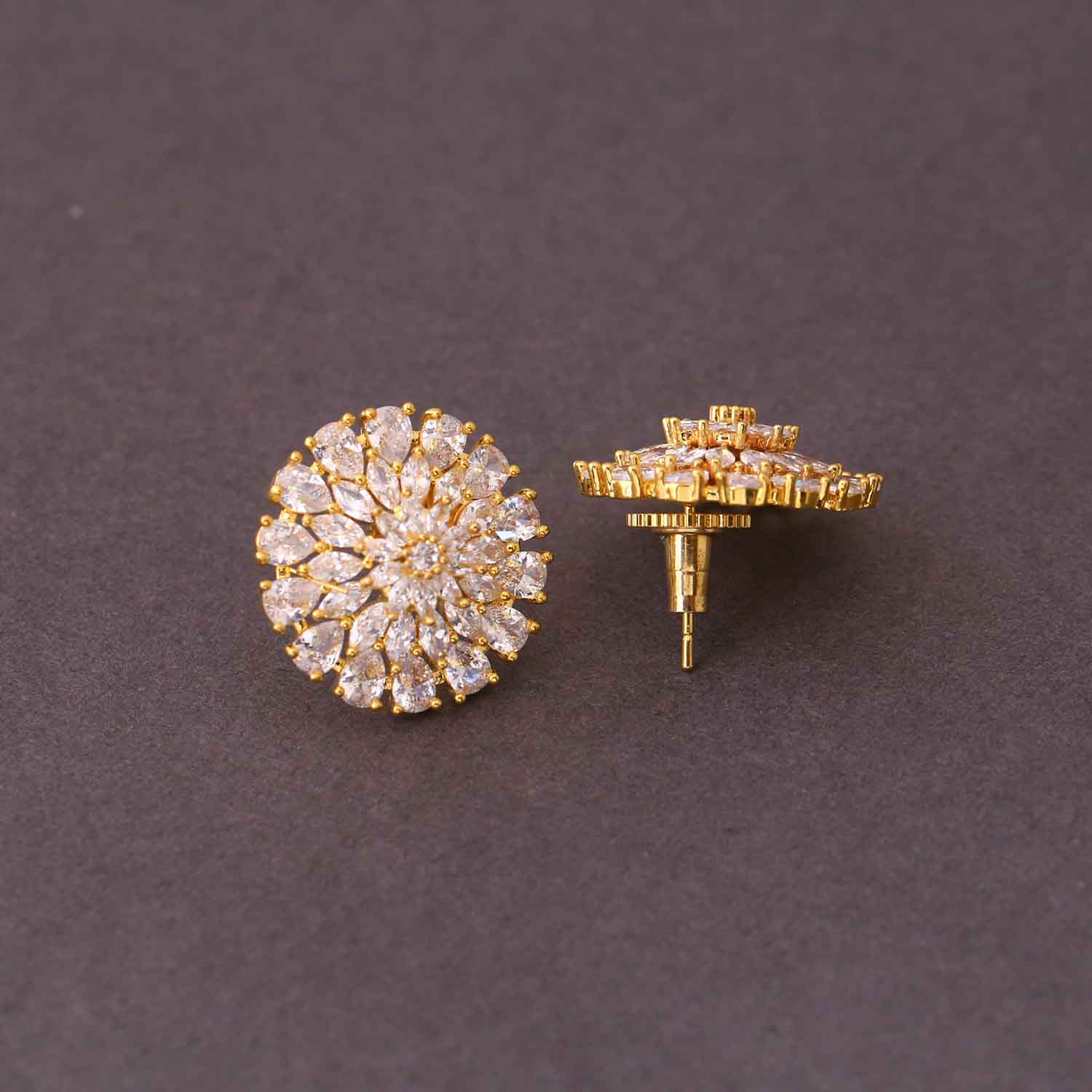 Golden Barhee Zirconia Studs - Image 4