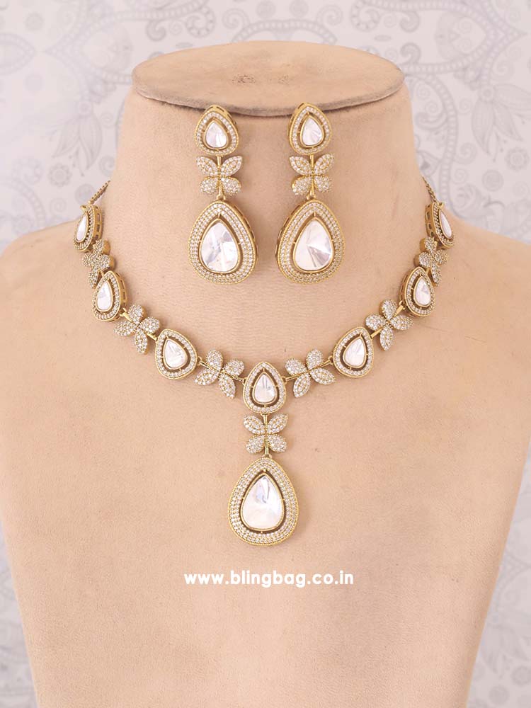 Golden Belcia Zirconia Jewellery Set