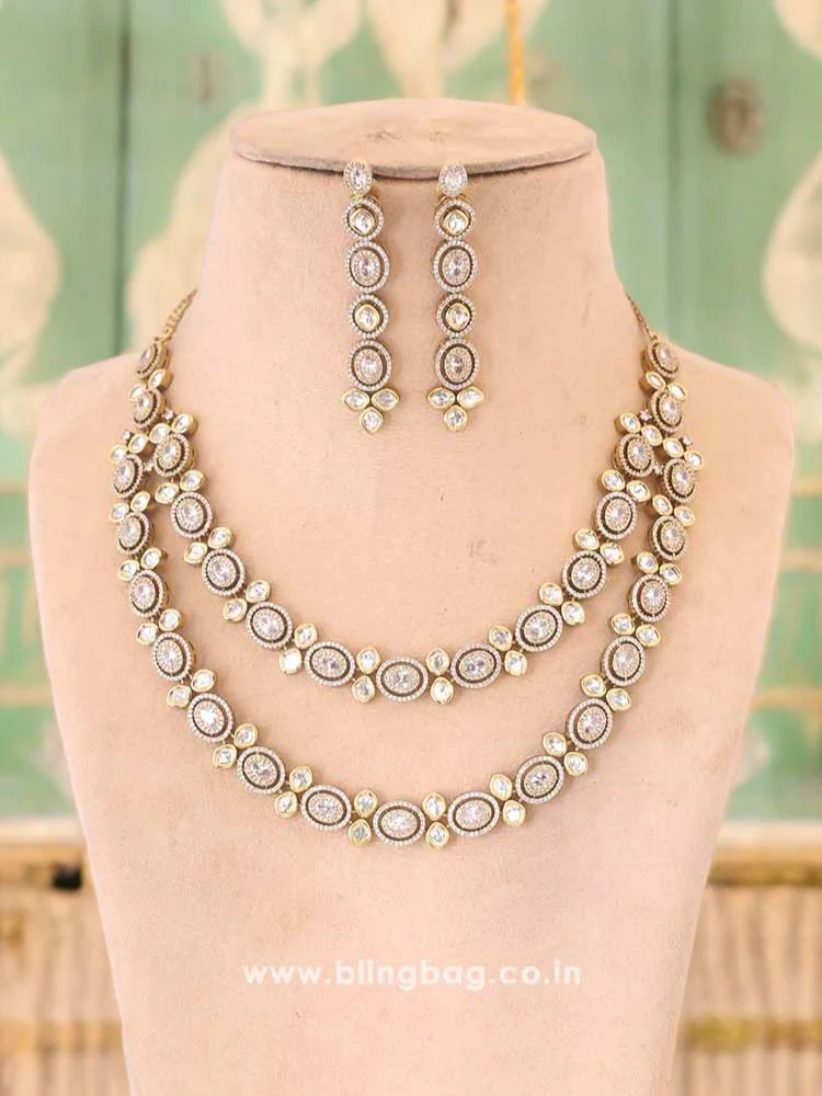 Golden Betty Zirconia Jewellery Set