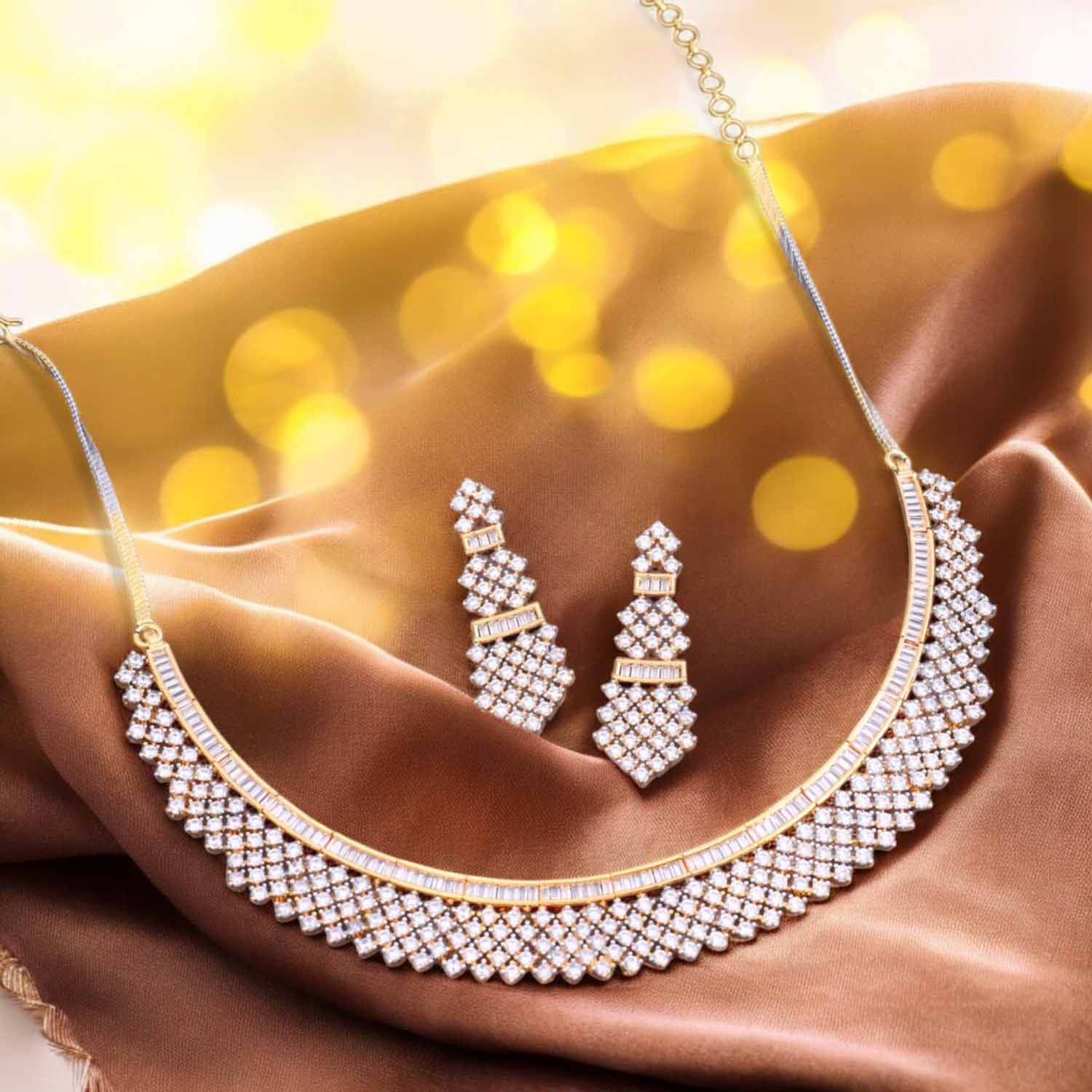 Golden Bexli Hasli Zirconia Jewellery Set