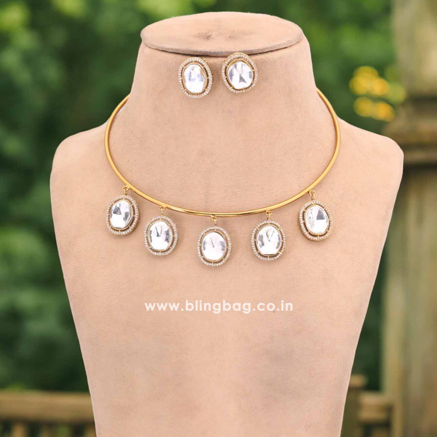 Golden Bhini Hasli Antique Jewellery Set - New Arrival - Image 2