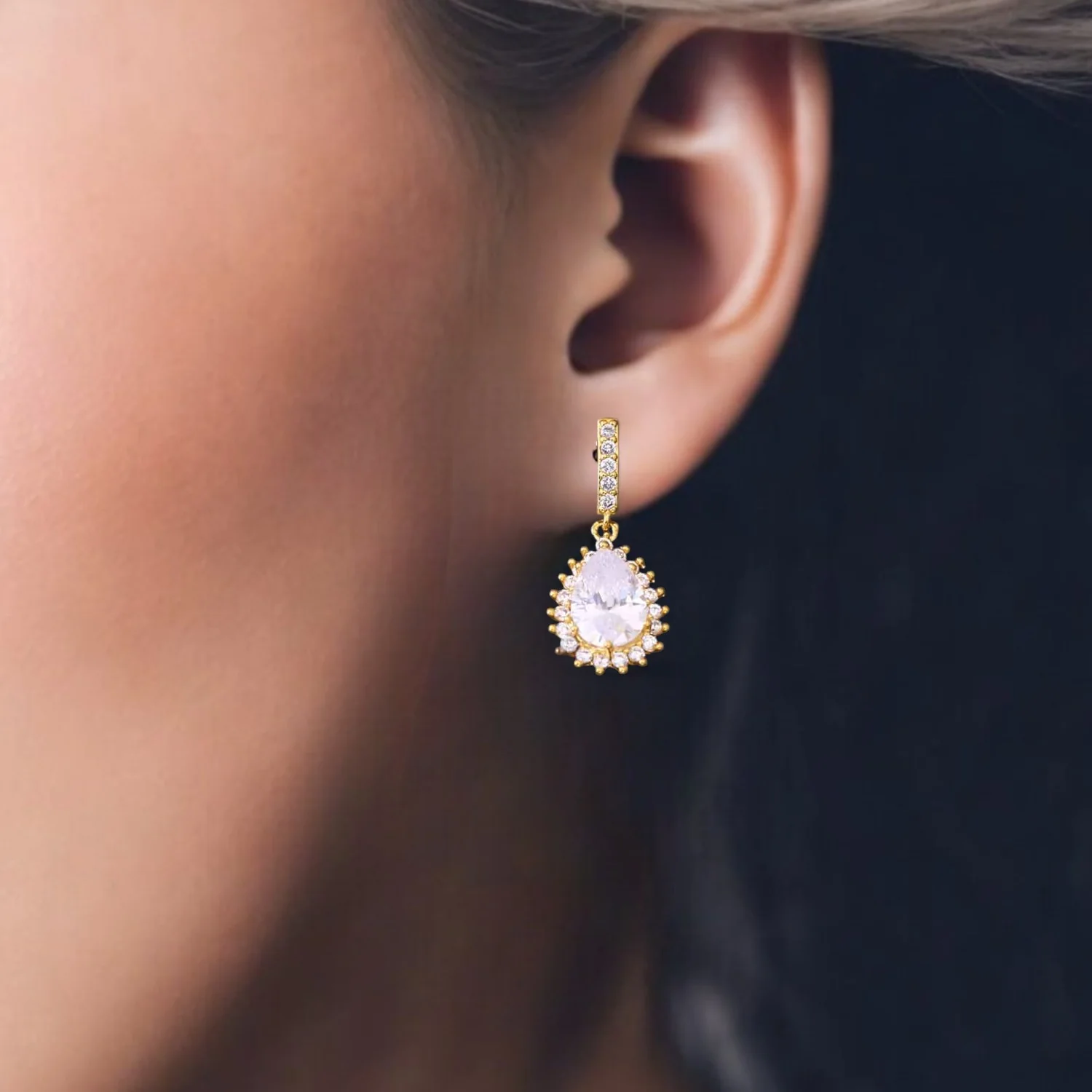 Golden Bitty Zirconia Studs - Image 2