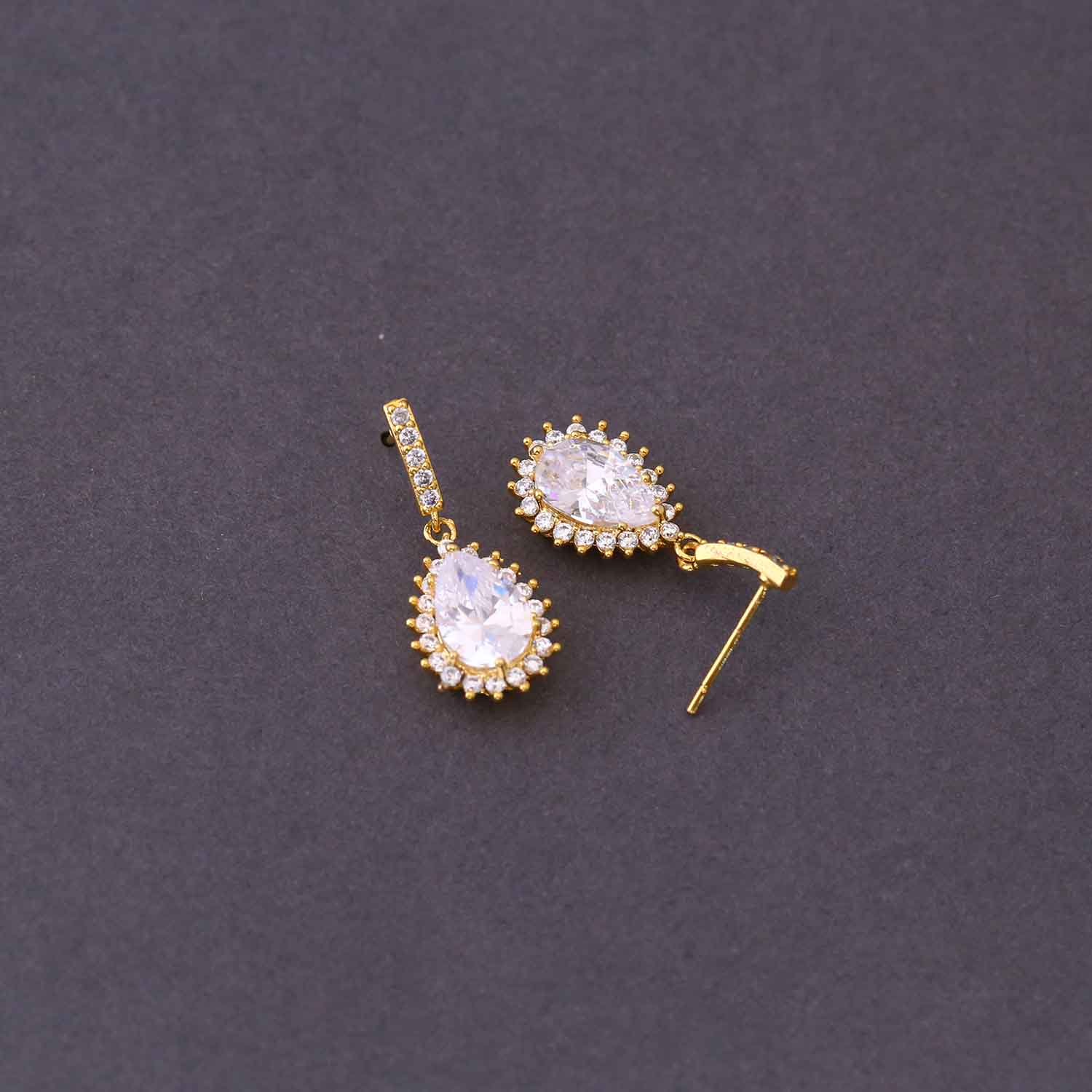 Golden Bitty Zirconia Studs - Image 4