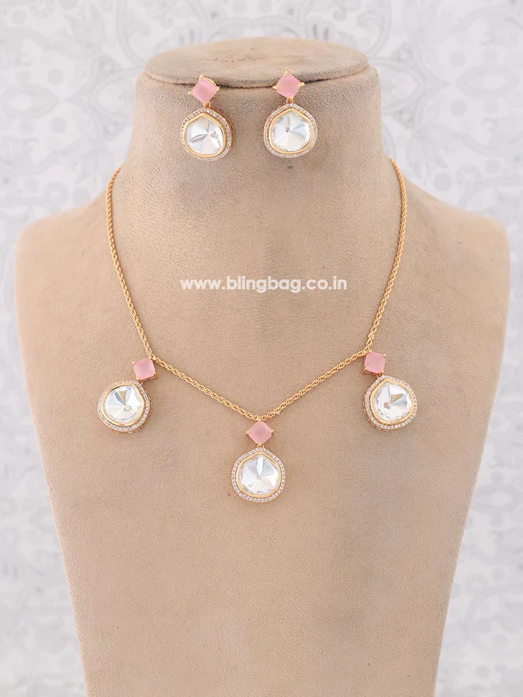 Golden Blush Azizah Zirconia Jewellery Set - Image 2