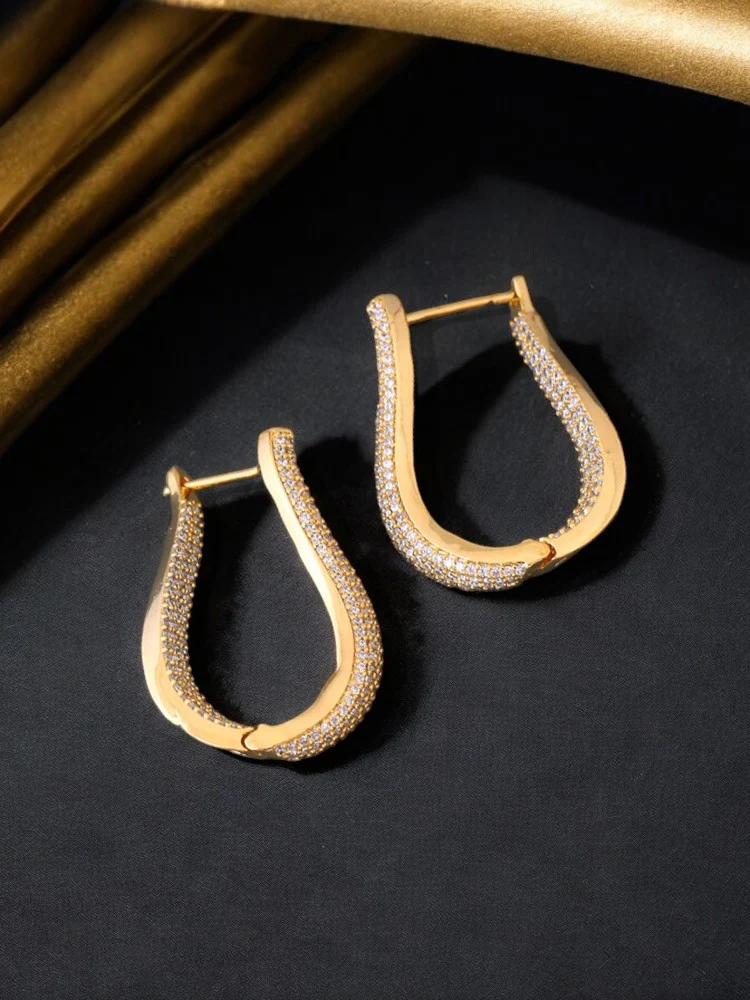 Golden Cassandra Zirconia Hoops
